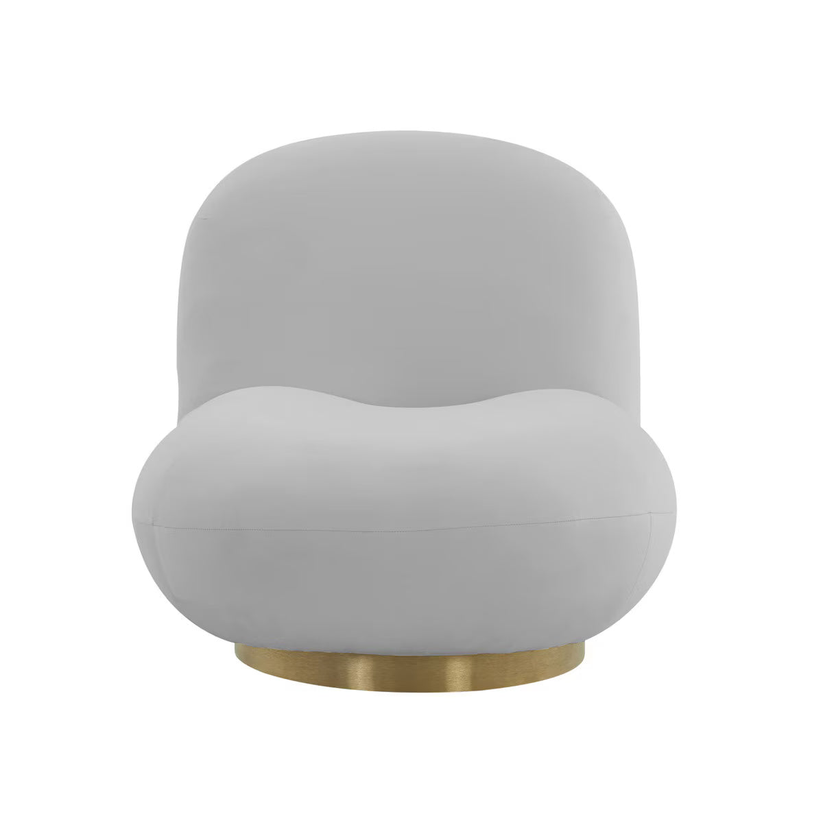 Chaise pivotante en velours gris Emily