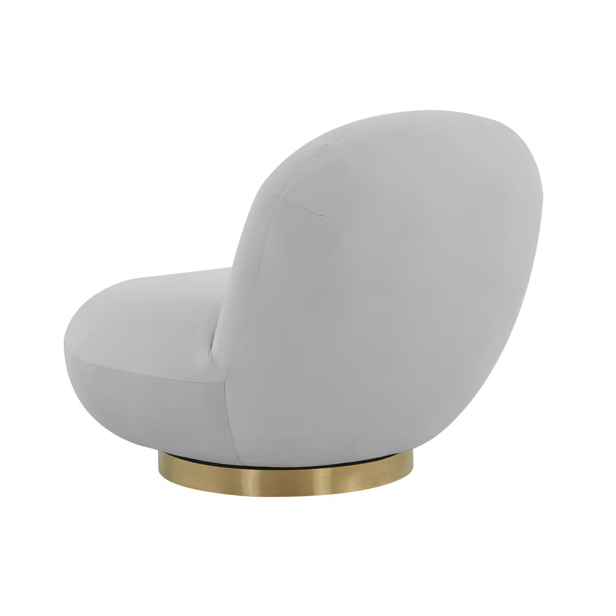 Chaise pivotante en velours gris Emily