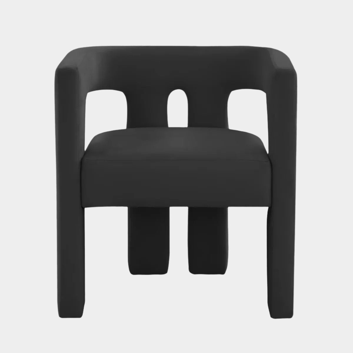 Chaise en velours noir Sloane