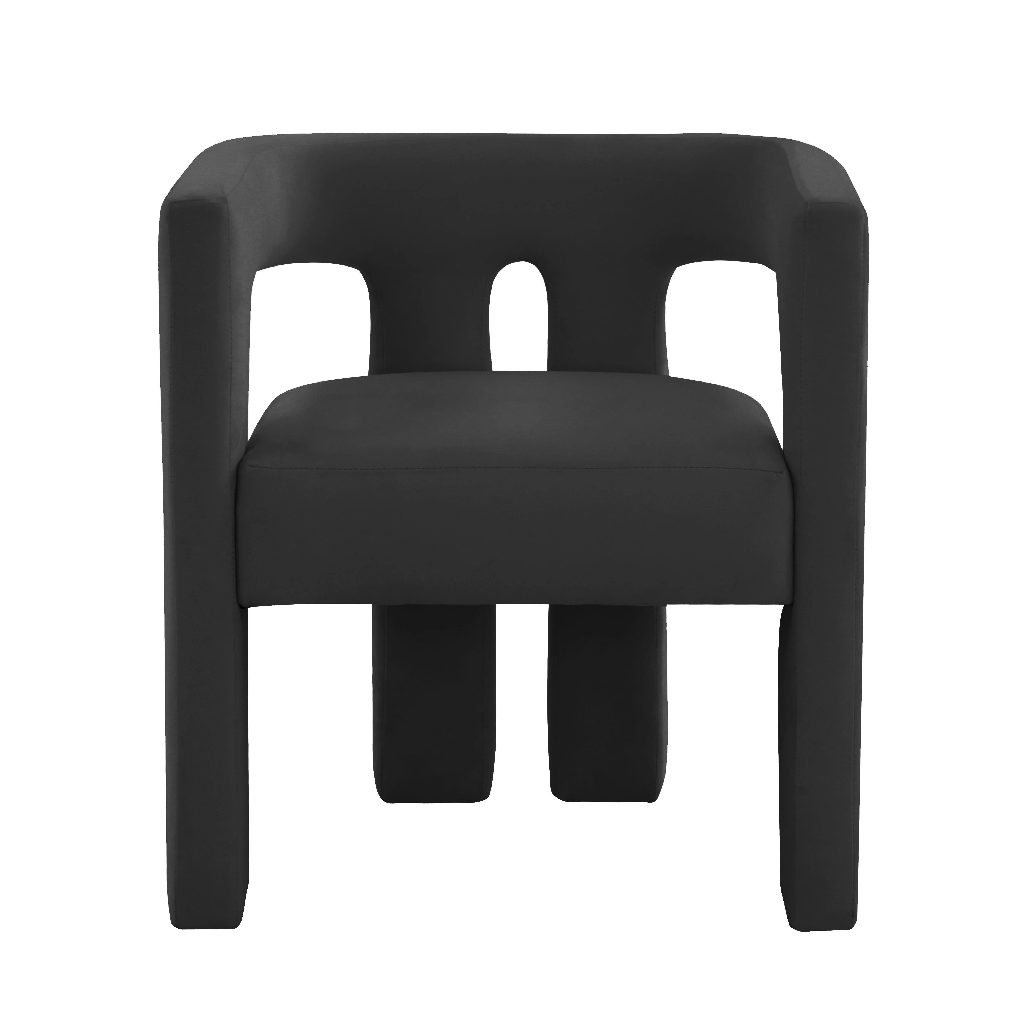 Chaise en velours noir Sloane