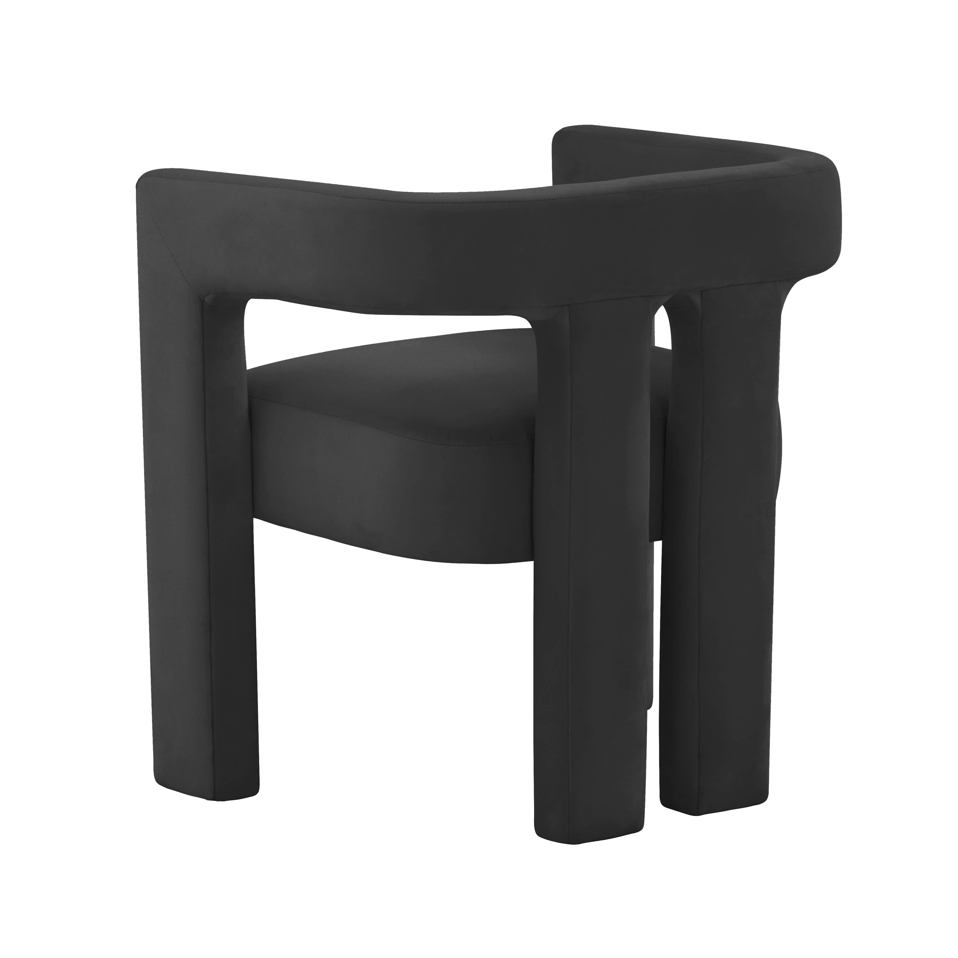 Chaise en velours noir Sloane