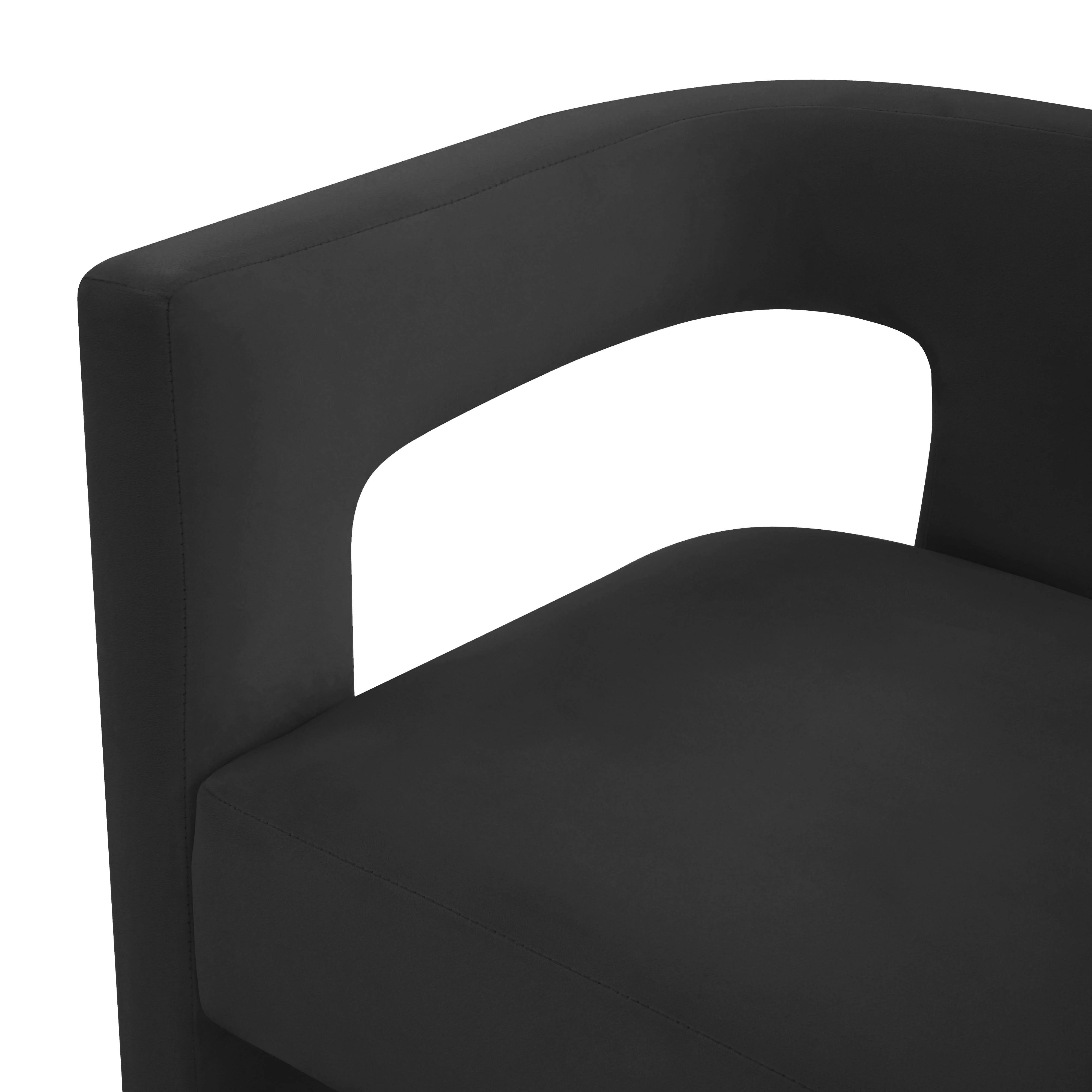 Chaise en velours noir Sloane