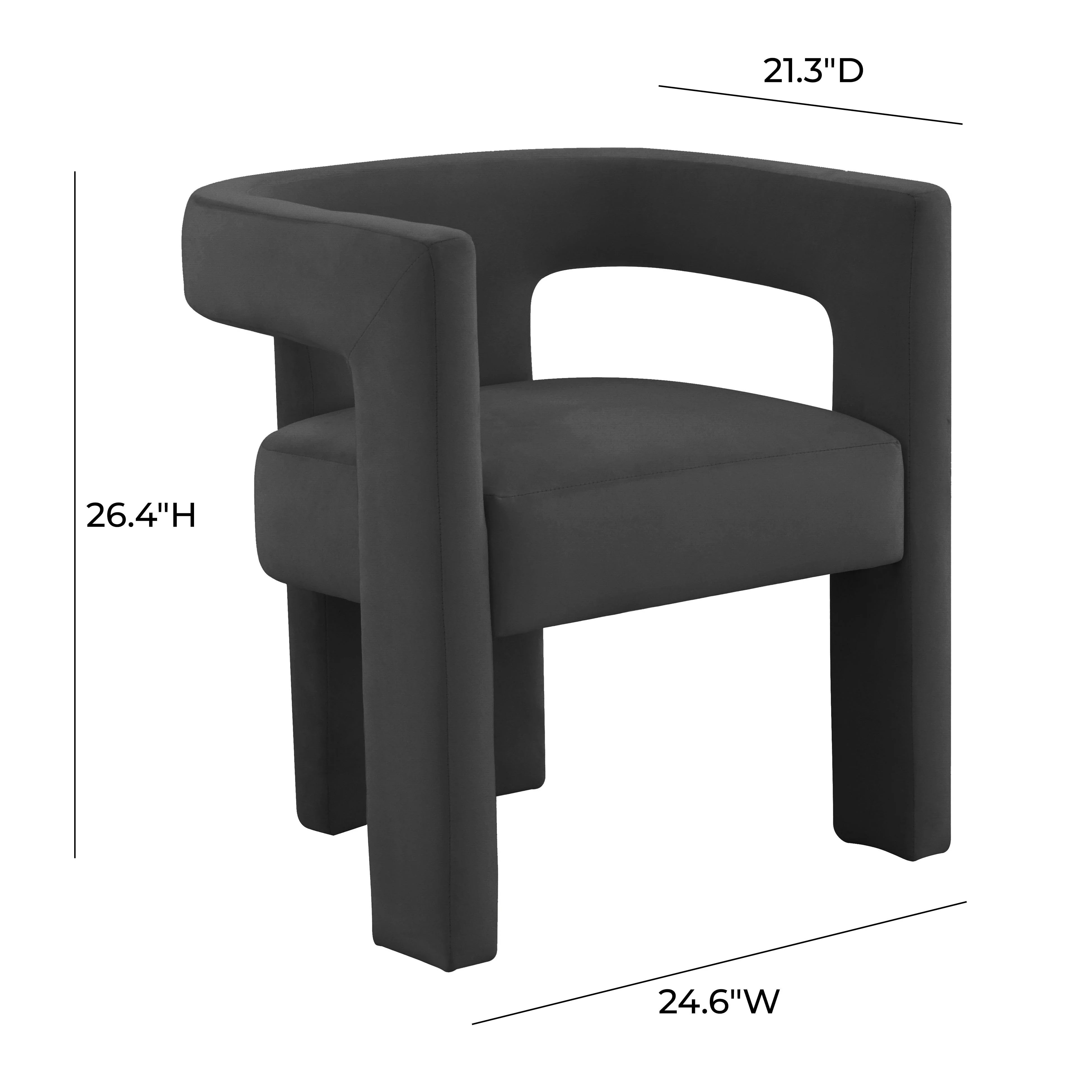Chaise en velours noir Sloane