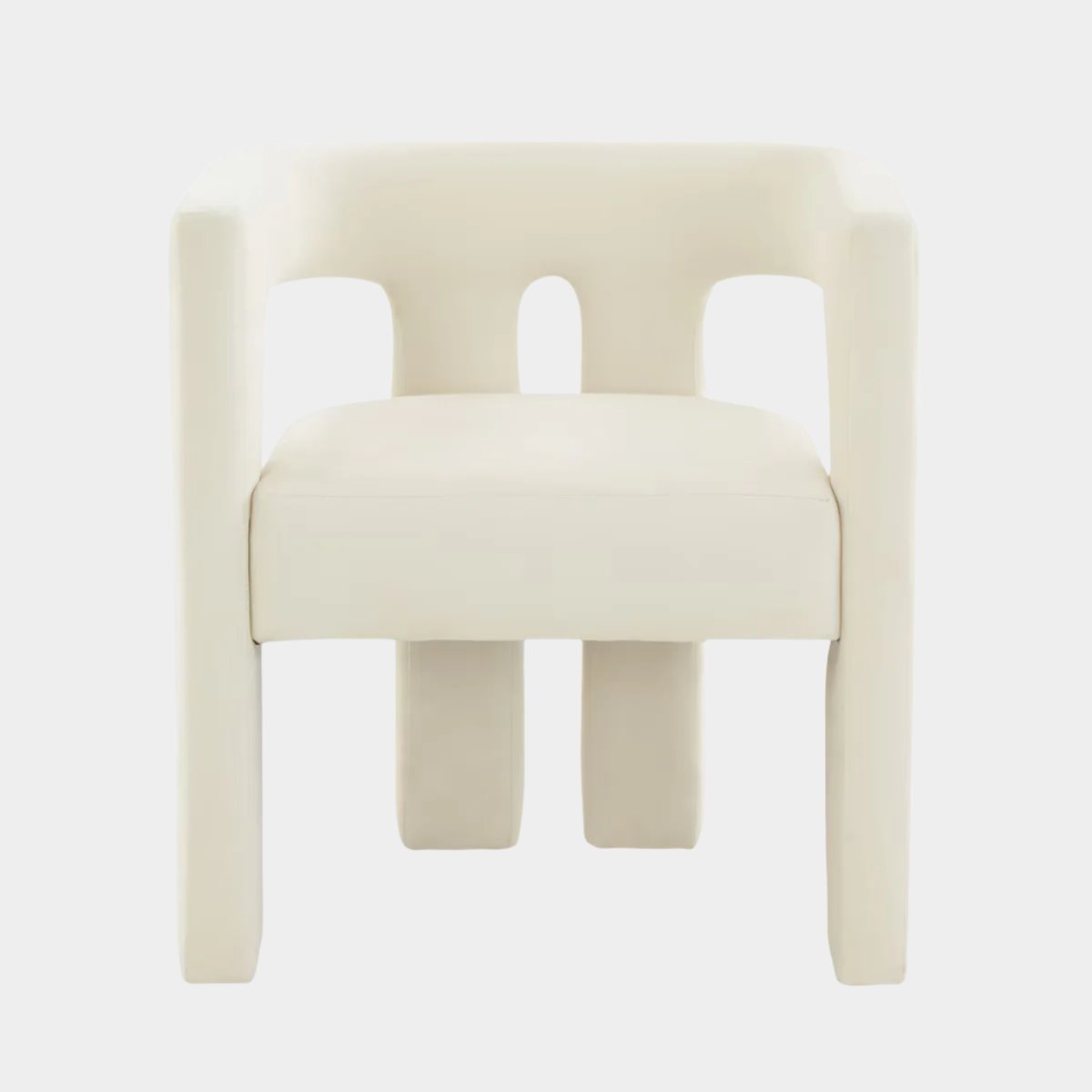 Chaise Sloane en velours crème