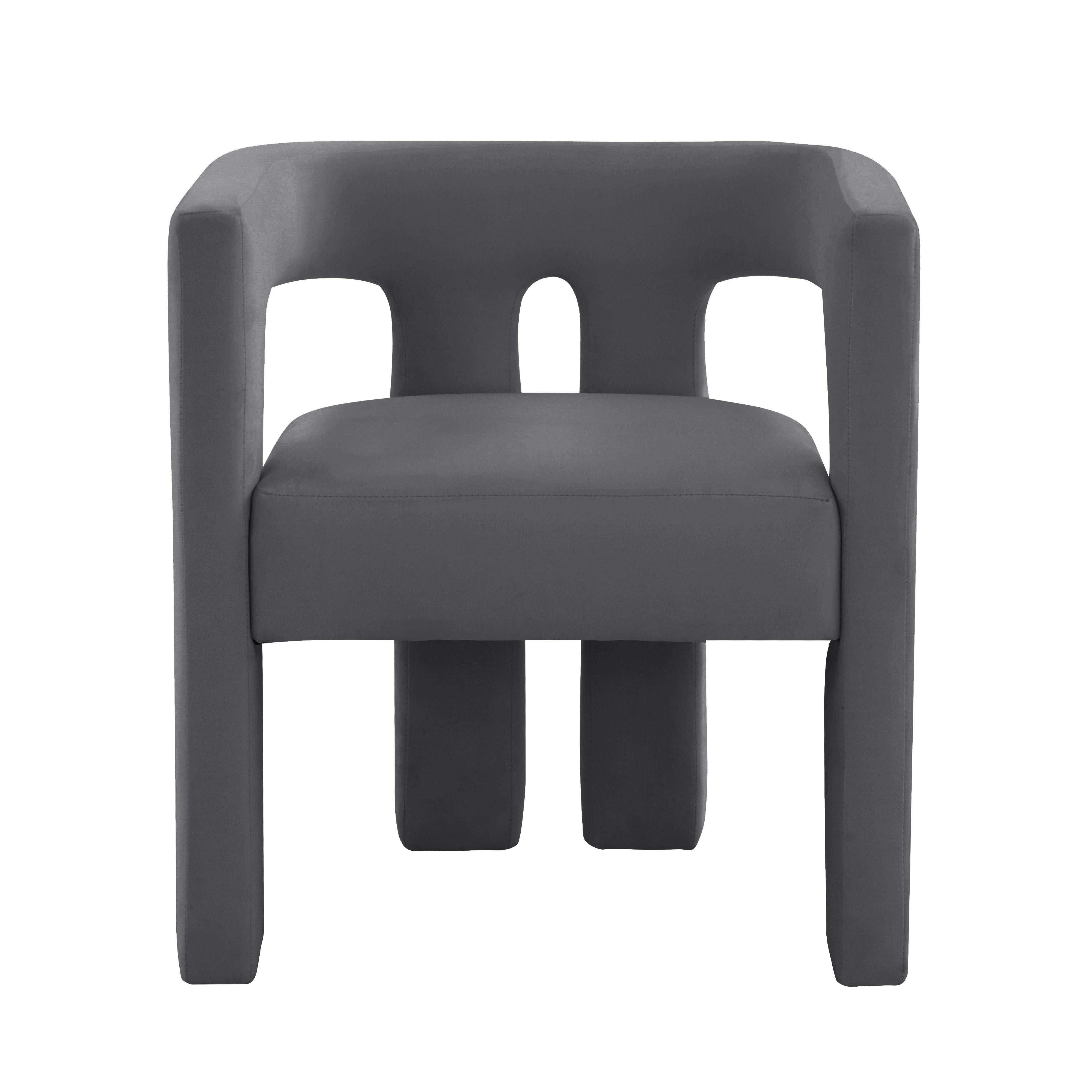 Chaise en velours noir Sloane