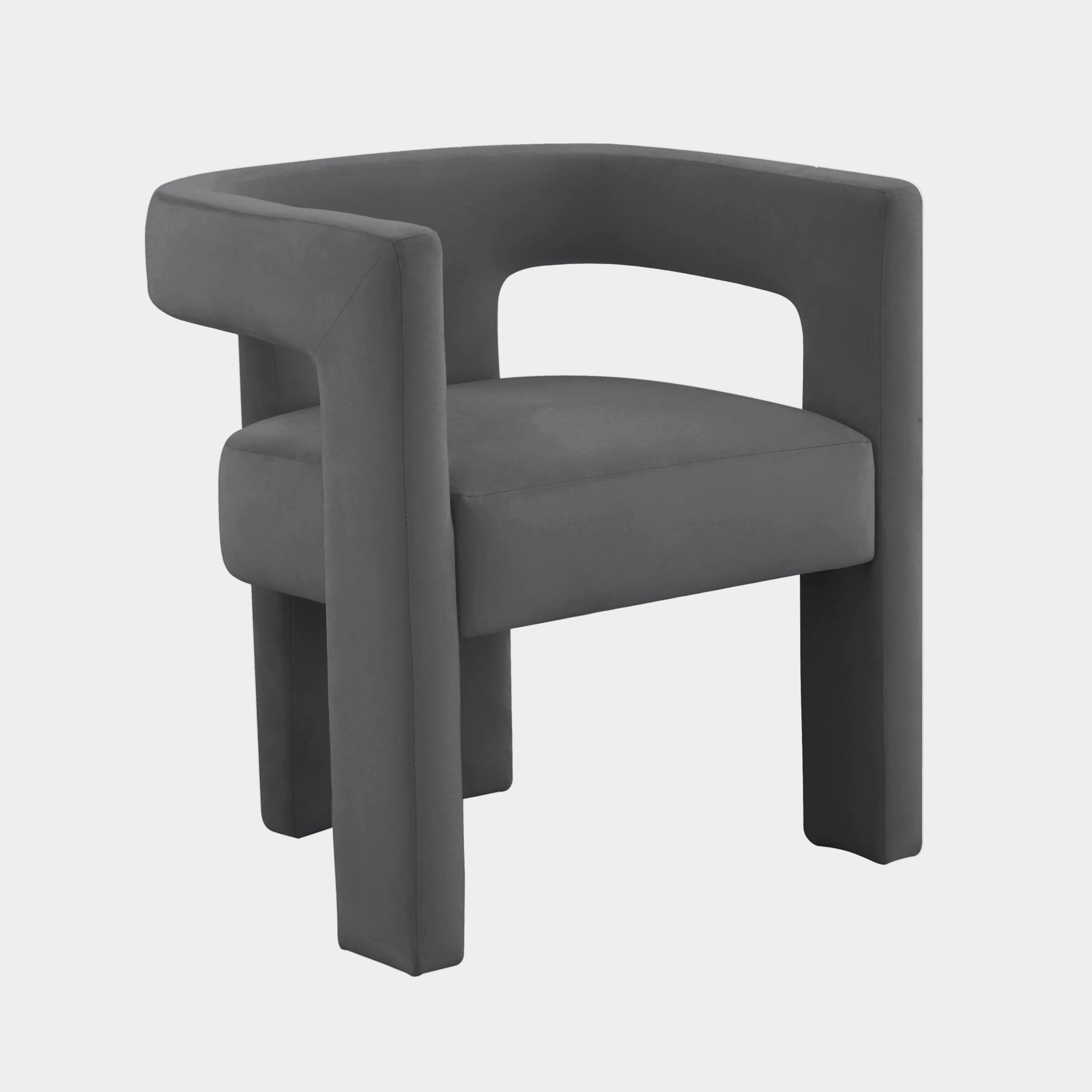 Chaise en velours noir Sloane