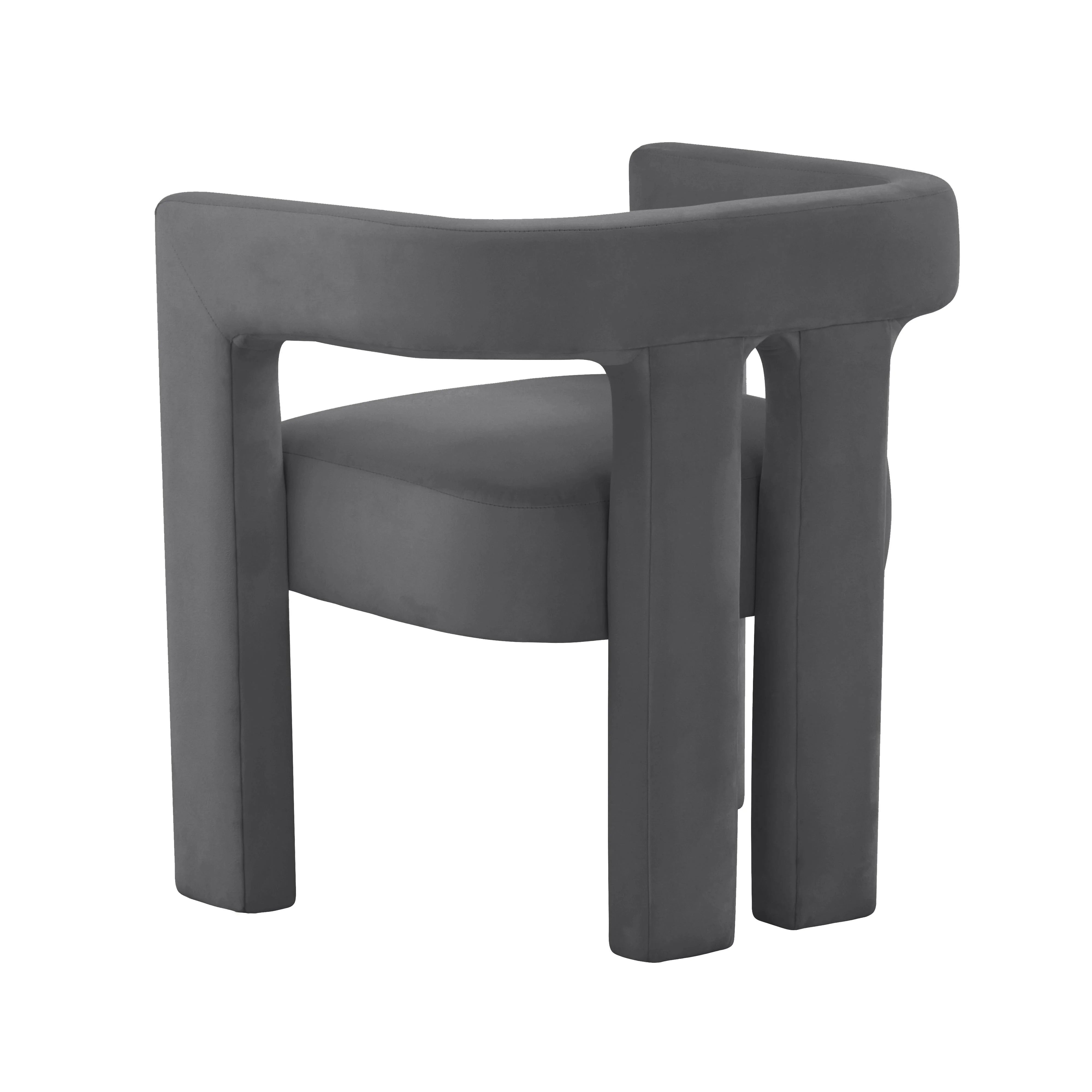 Chaise en velours noir Sloane