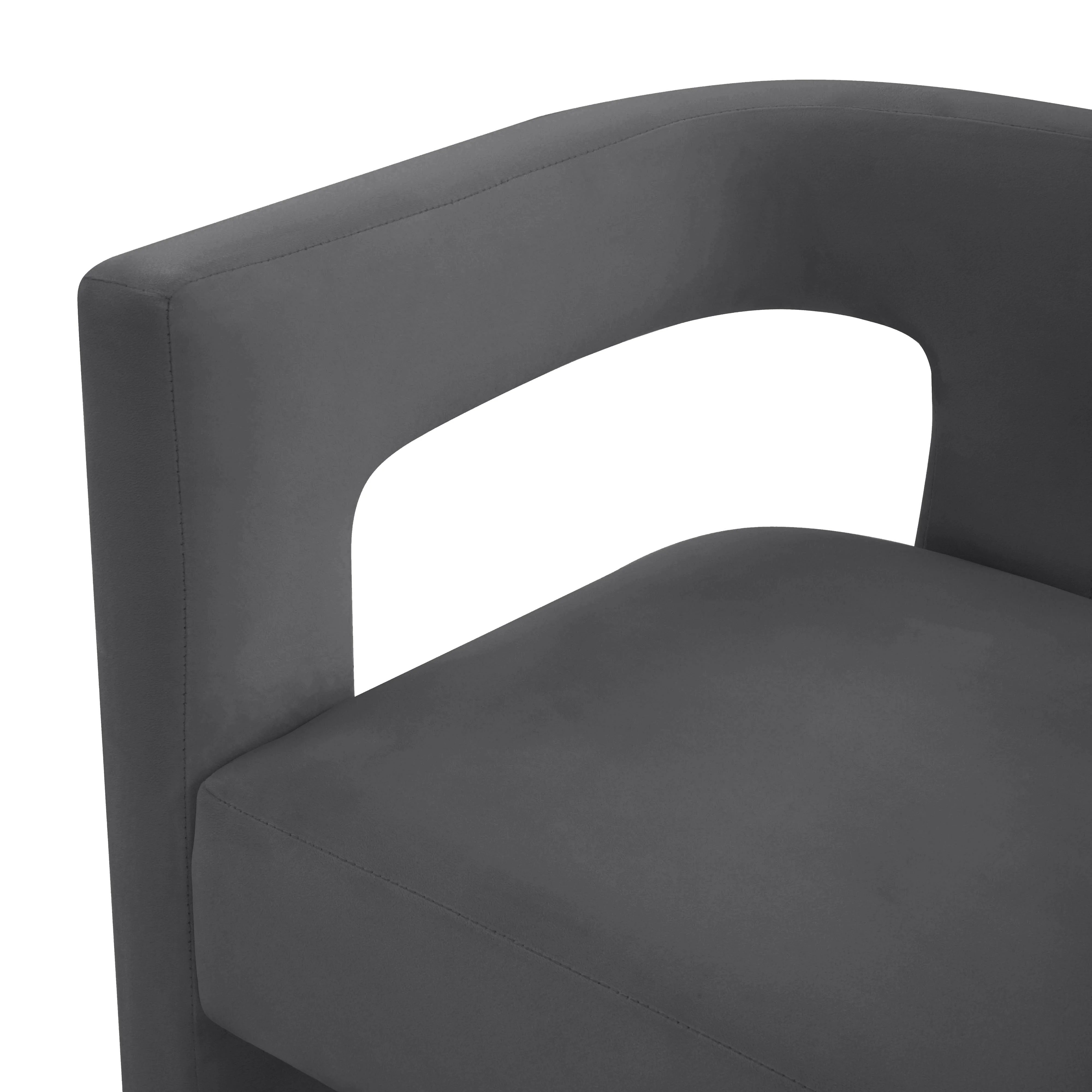 Chaise en velours noir Sloane