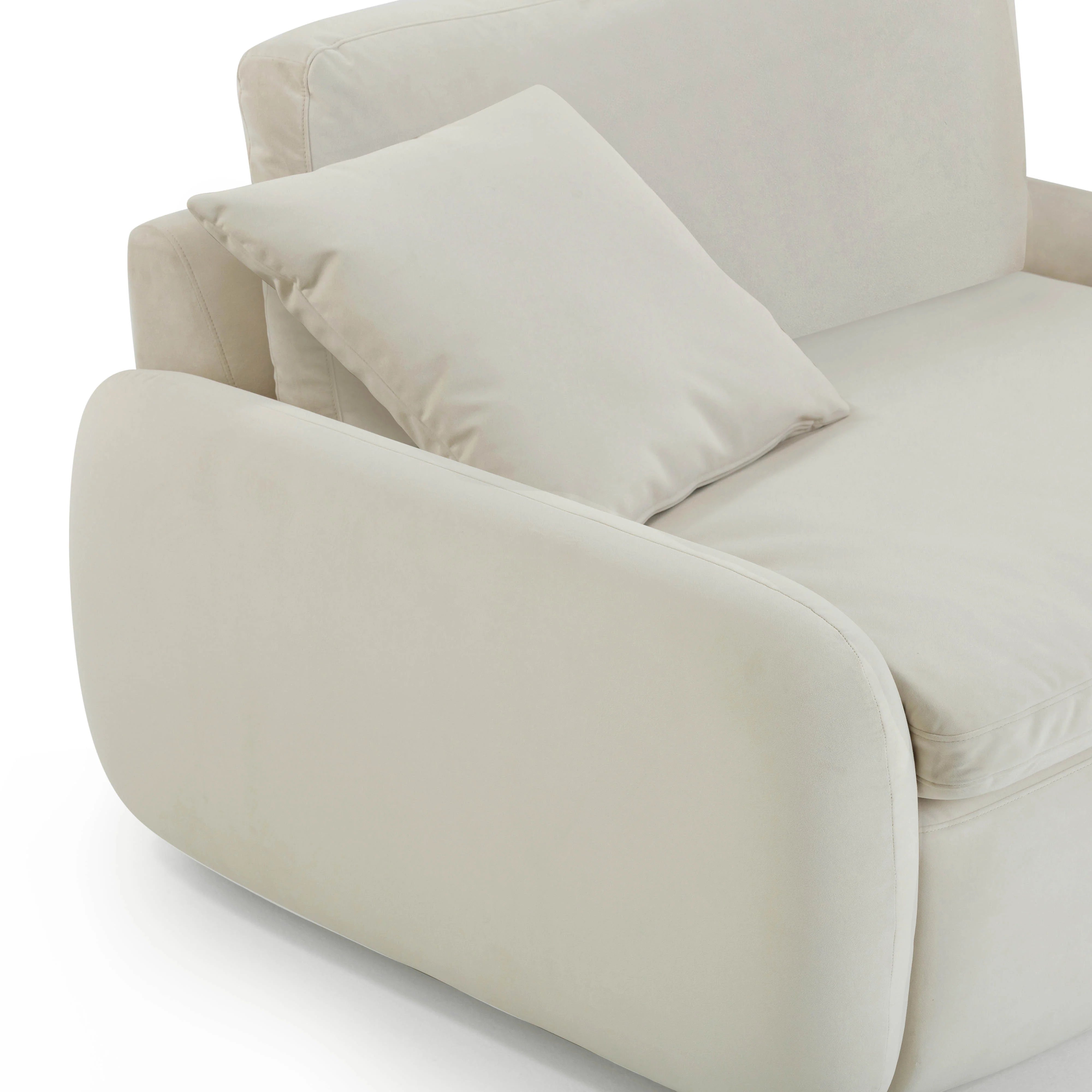 Rachelle Cream Performance Velvet Lounge Chair
