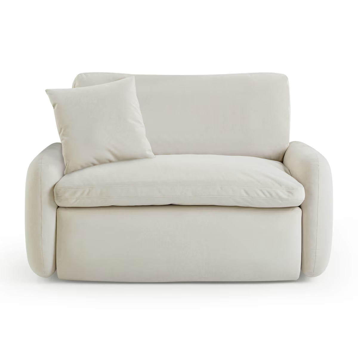 Fauteuil de salon Rachelle en velours crème