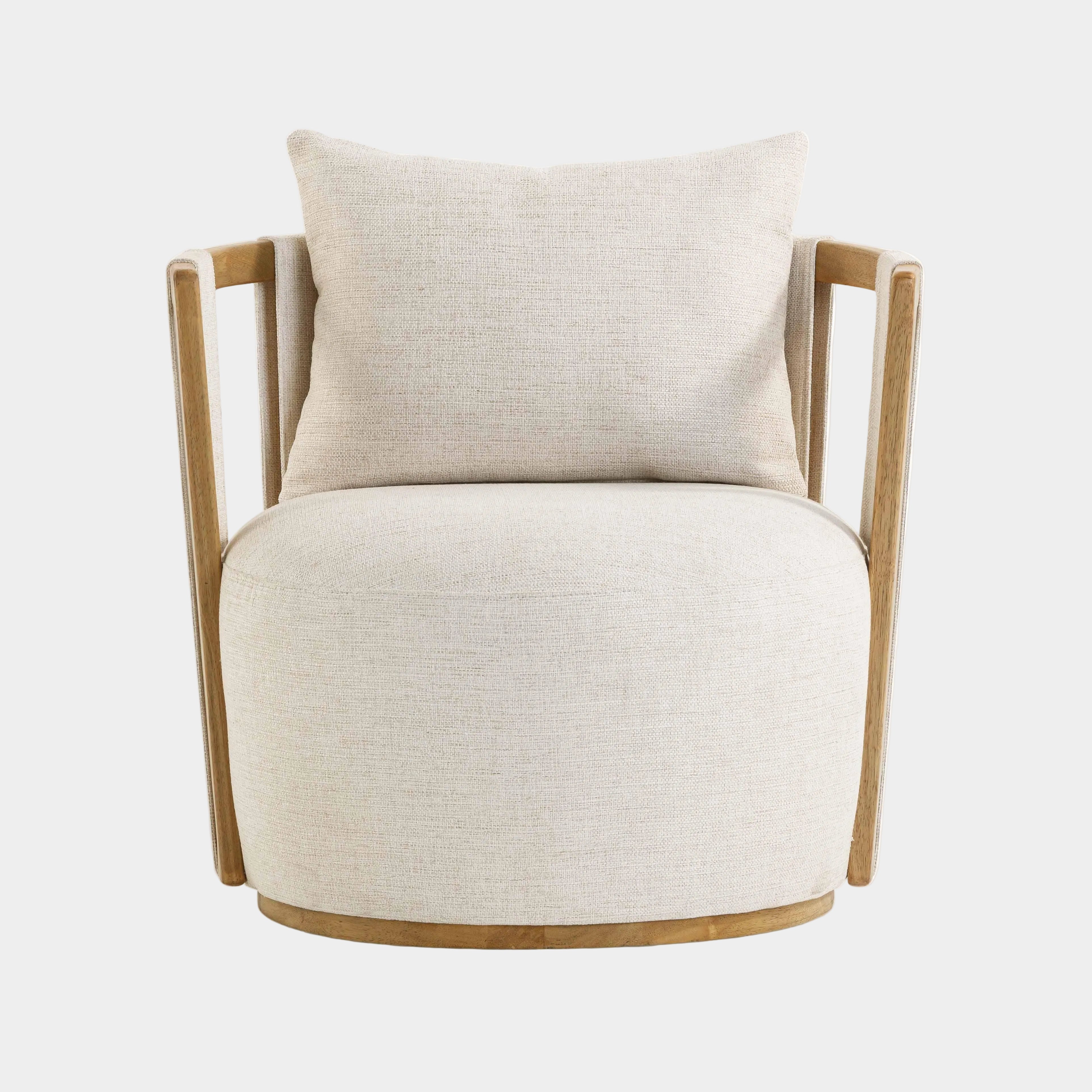 Paolo Textured Contract-Grade Weave Fabric Swivel Accent Chair