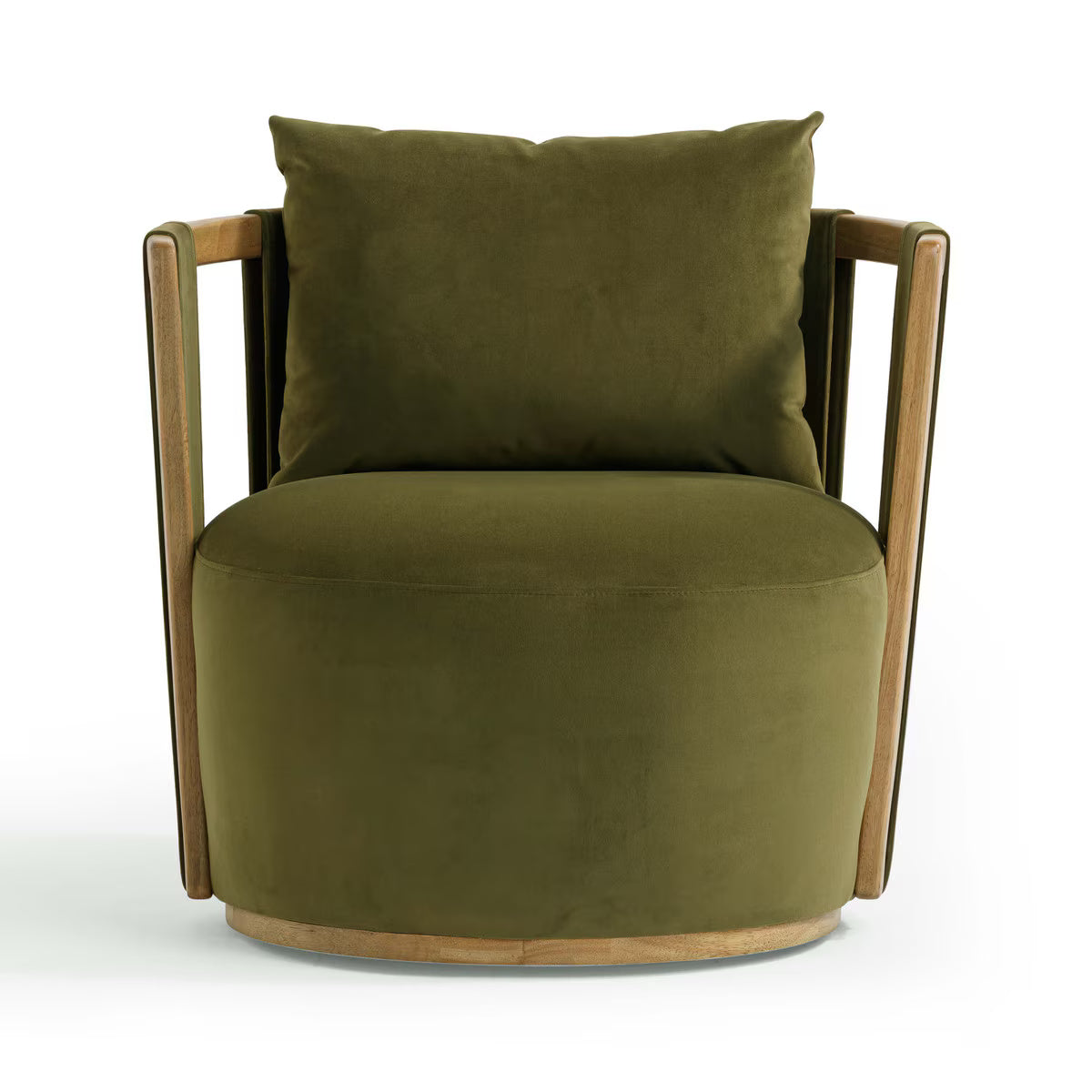 Chaise pivotante en velours vieilli recyclé Paolo Green