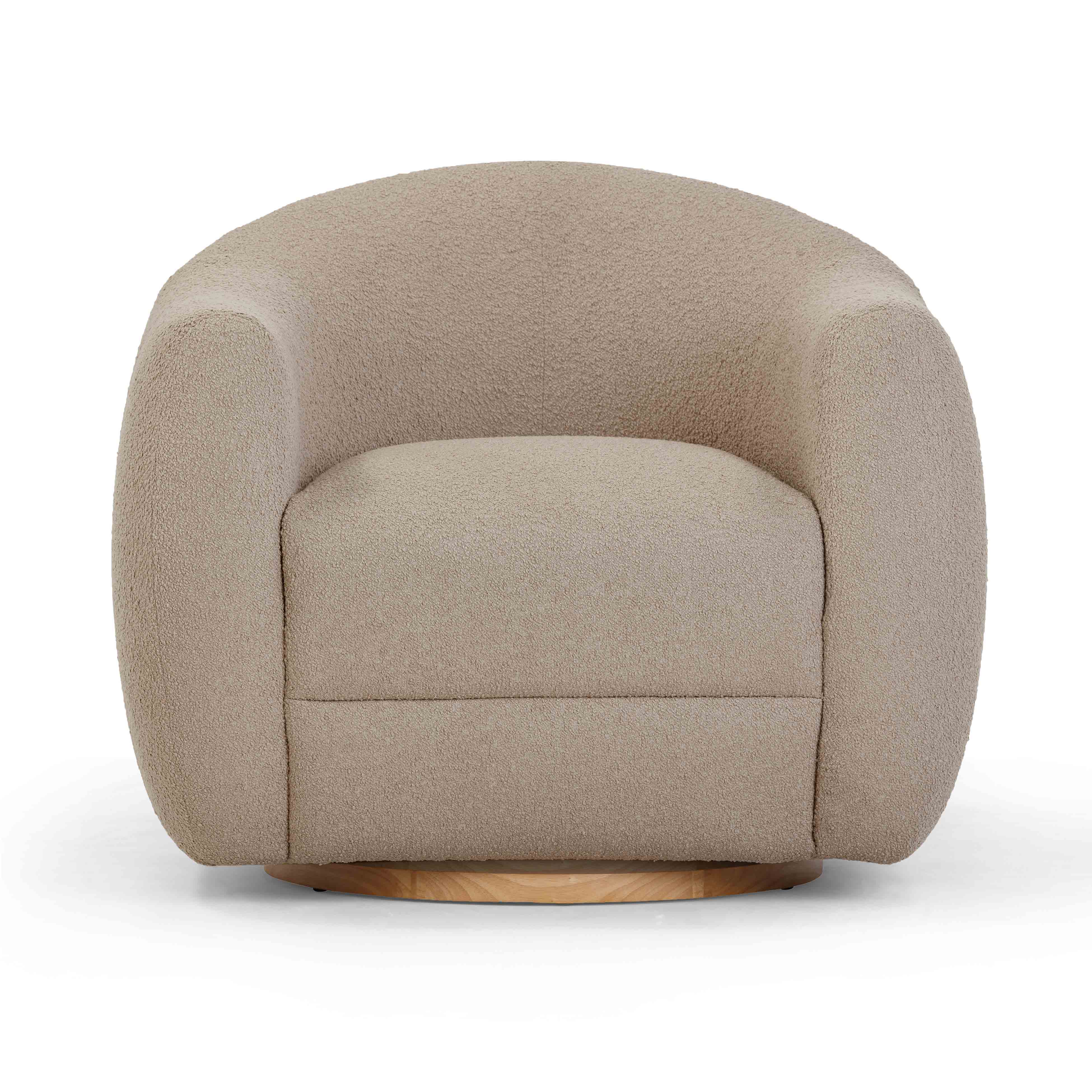 Chaise pivotante Judy en boucle marron clair