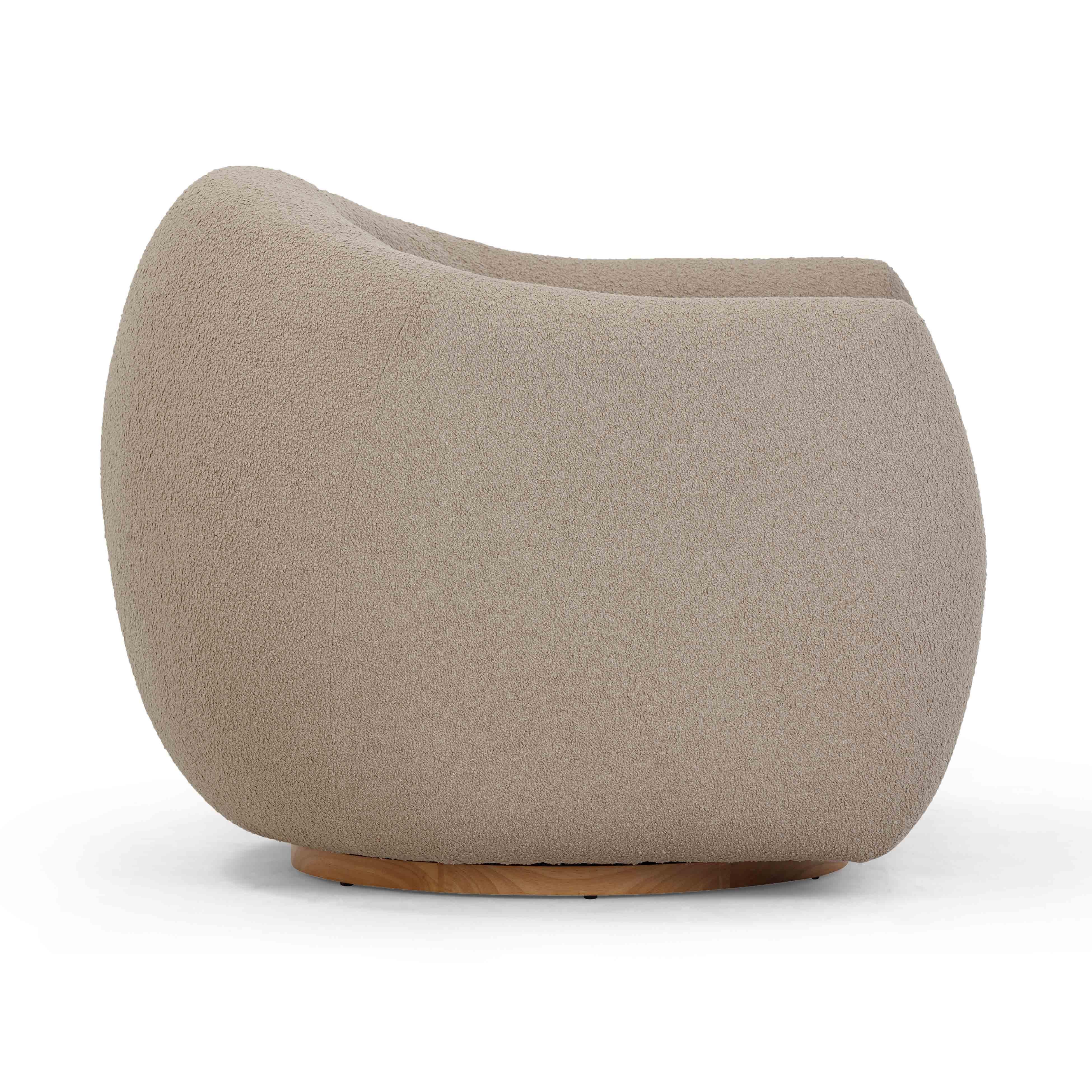 Chaise pivotante Judy en boucle marron clair