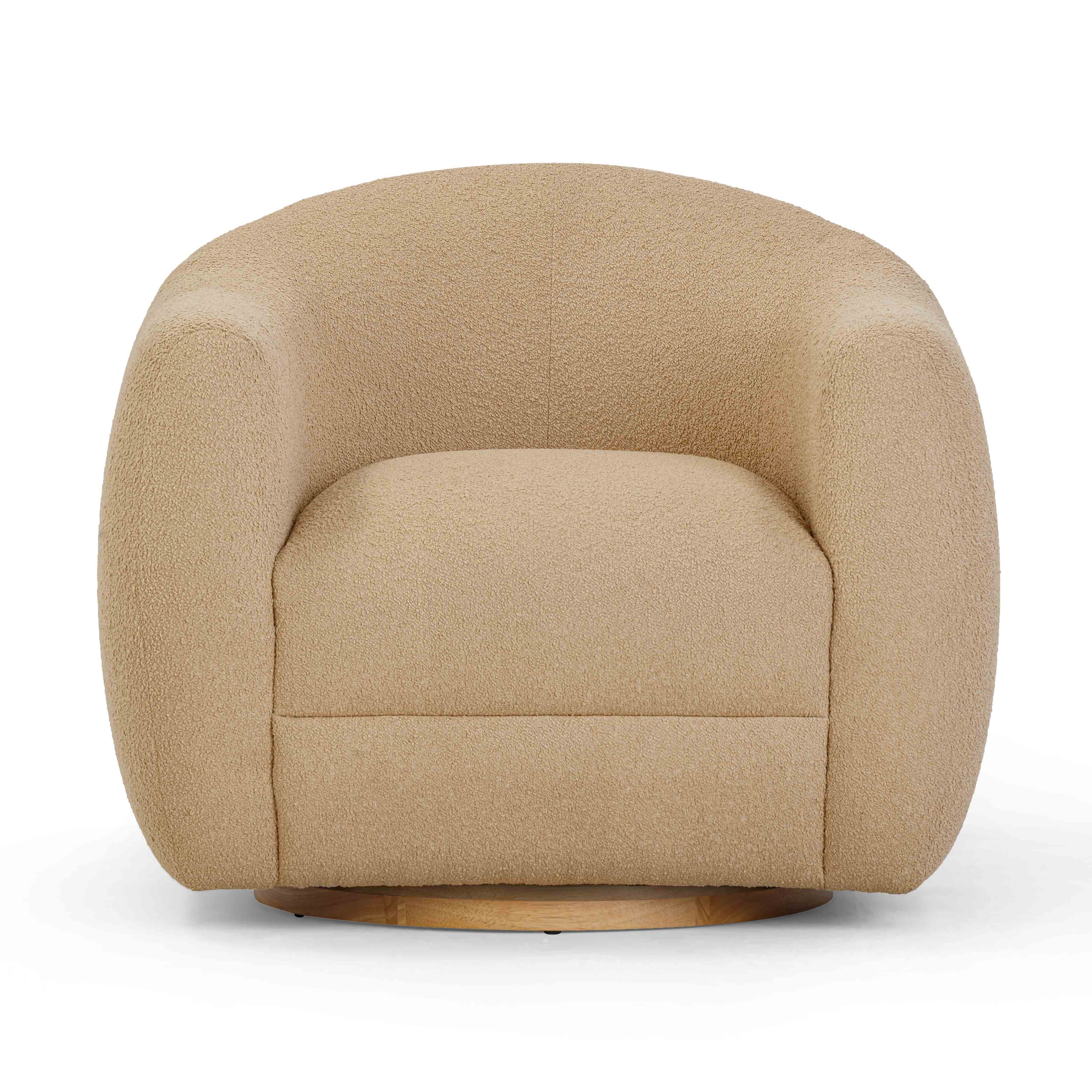 Chaise pivotante Judy en boucle marron clair