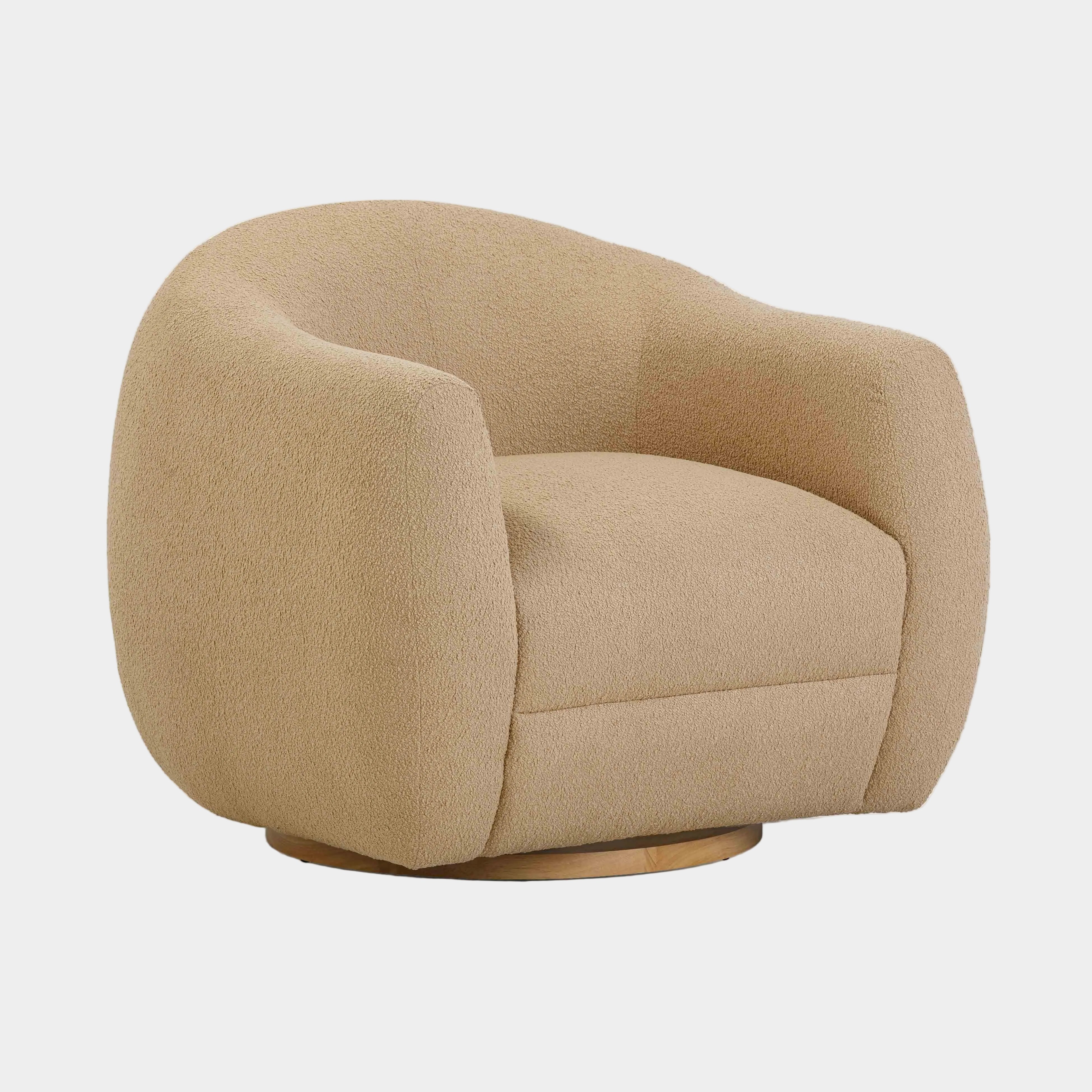 Chaise pivotante Judy en boucle marron clair
