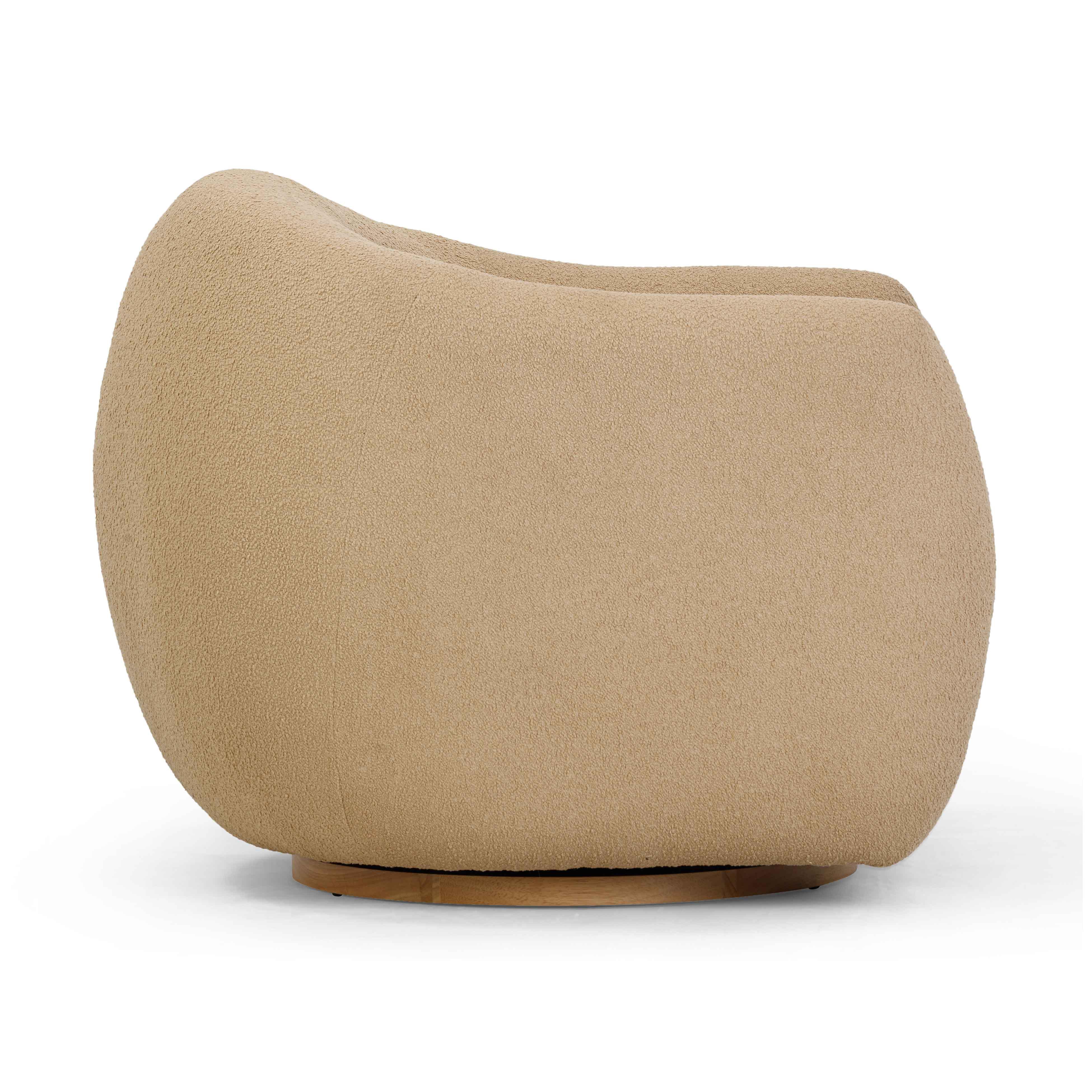 Chaise pivotante Judy en boucle marron clair