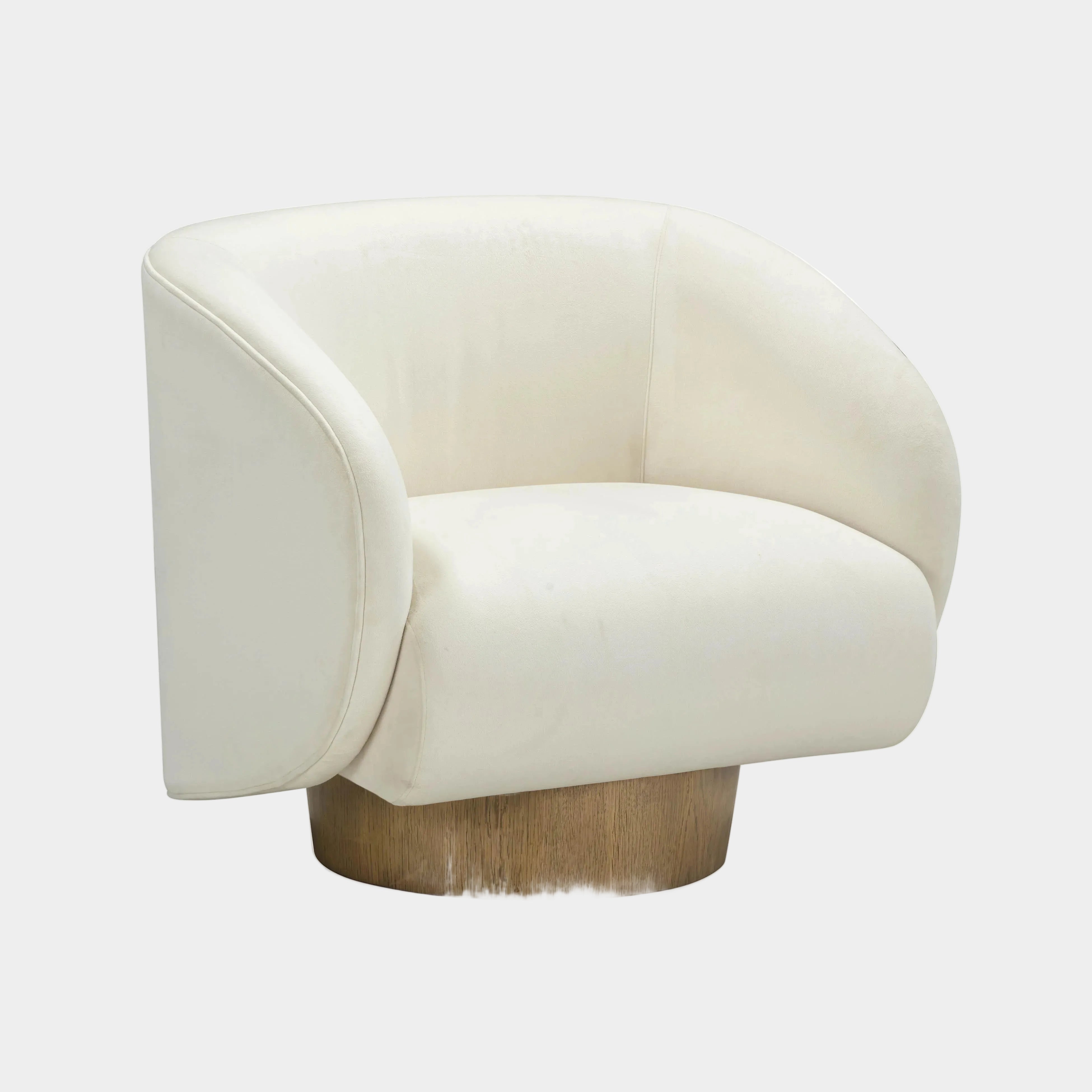 Presley Cream Performance Velvet Swivel Accent Chair