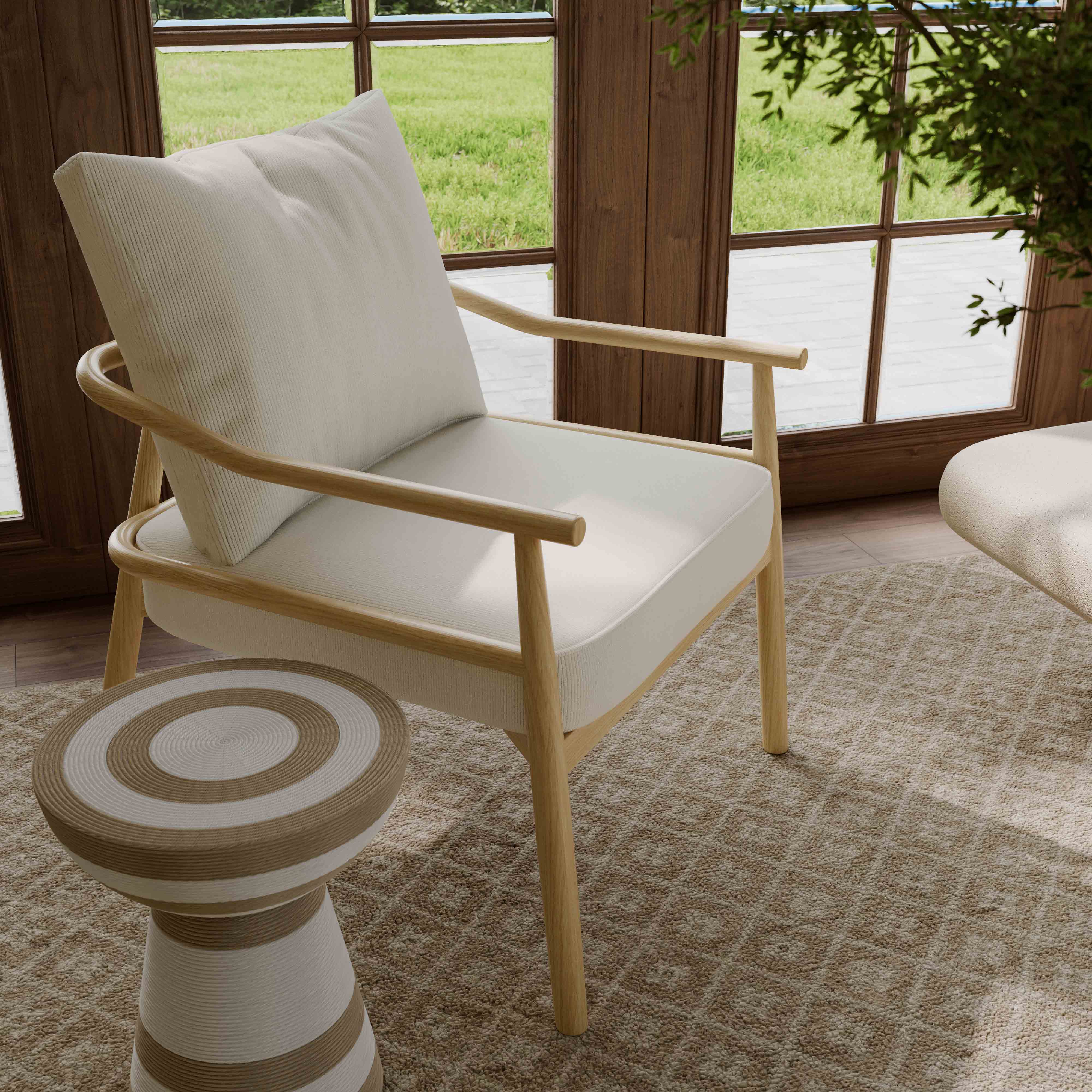 Dixie Cream Performance Corduroy Accent Chair