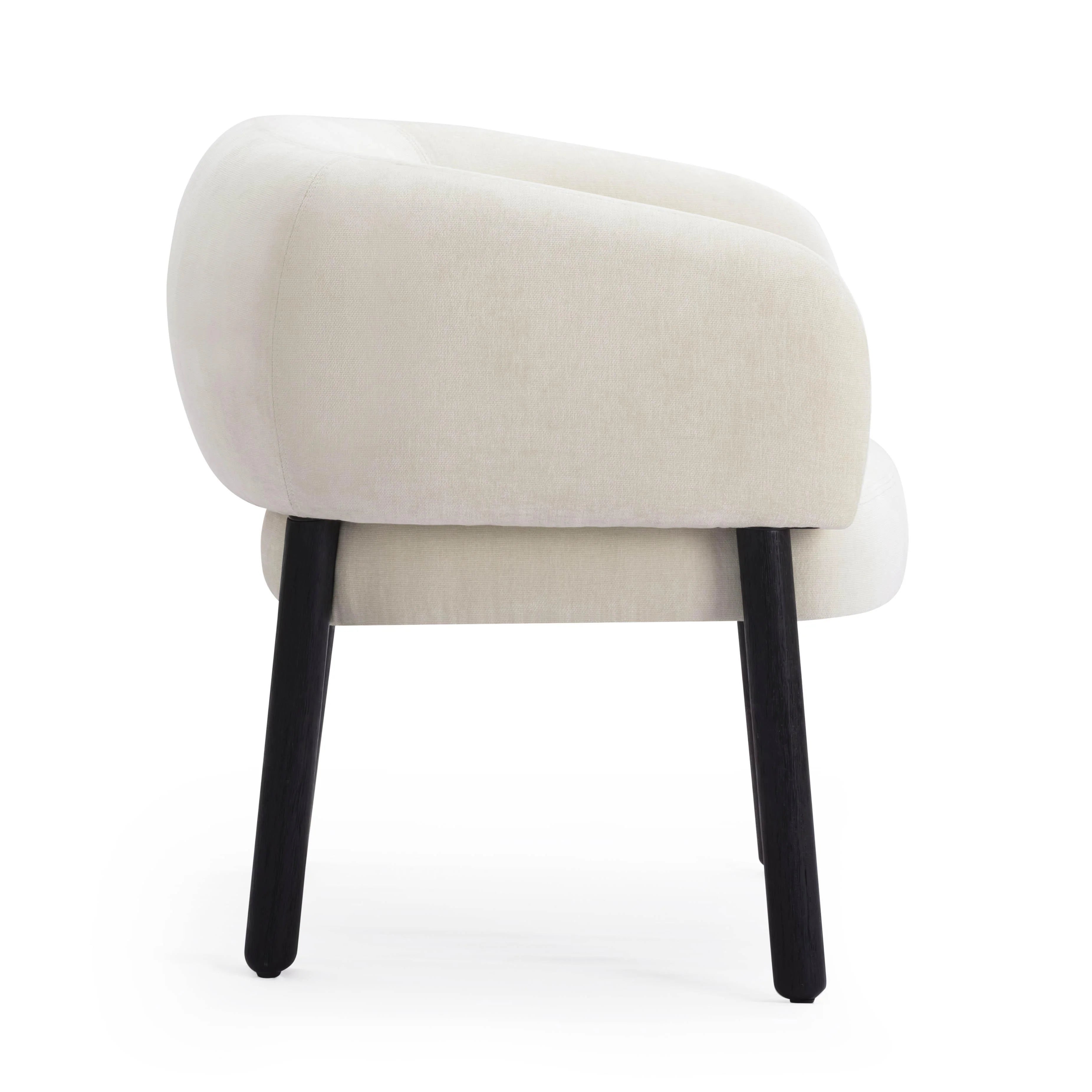 Foxy Cream Performance Basketweave Chenille Accent Chair