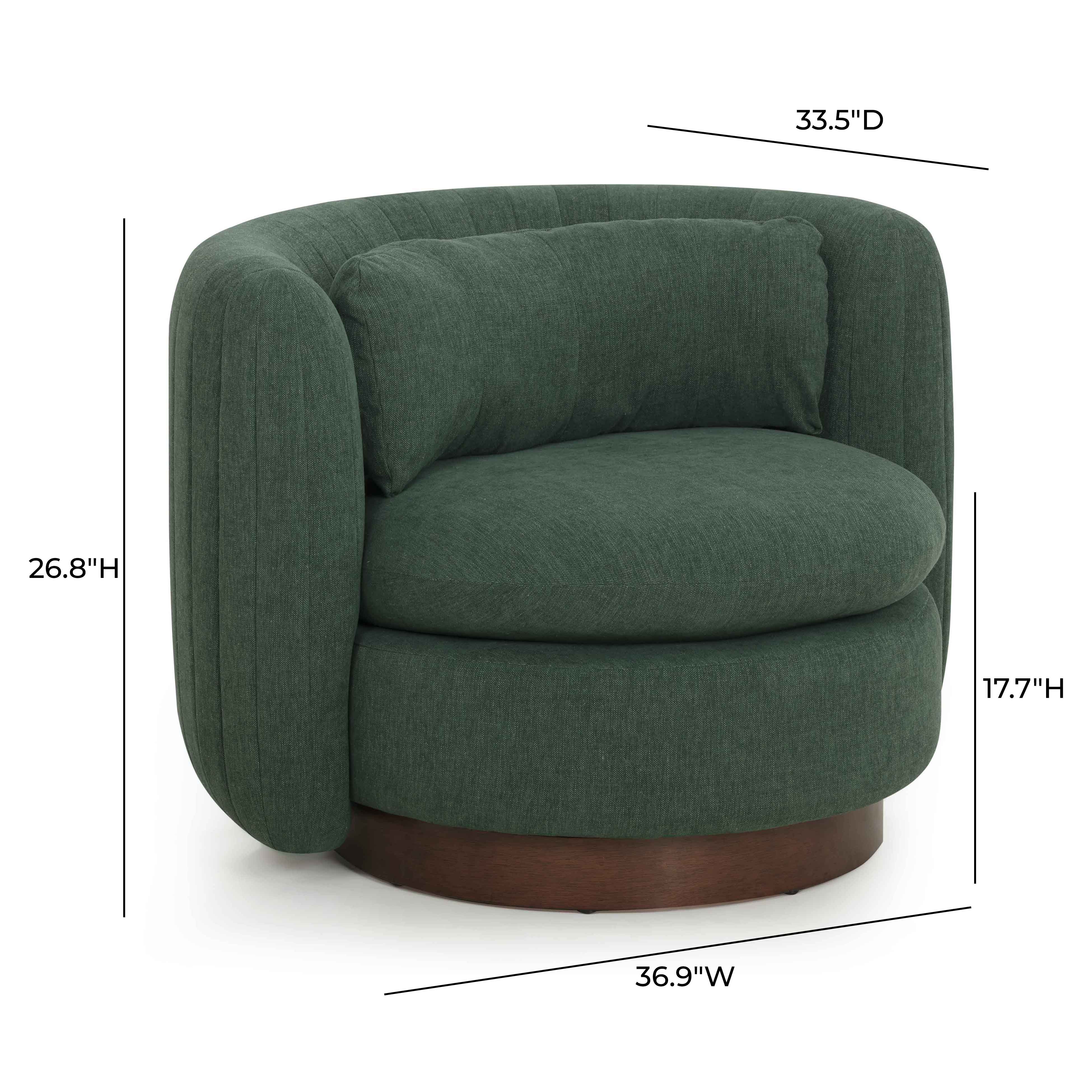 Nura Contract-Grade Chenille Swivel Accent Chair