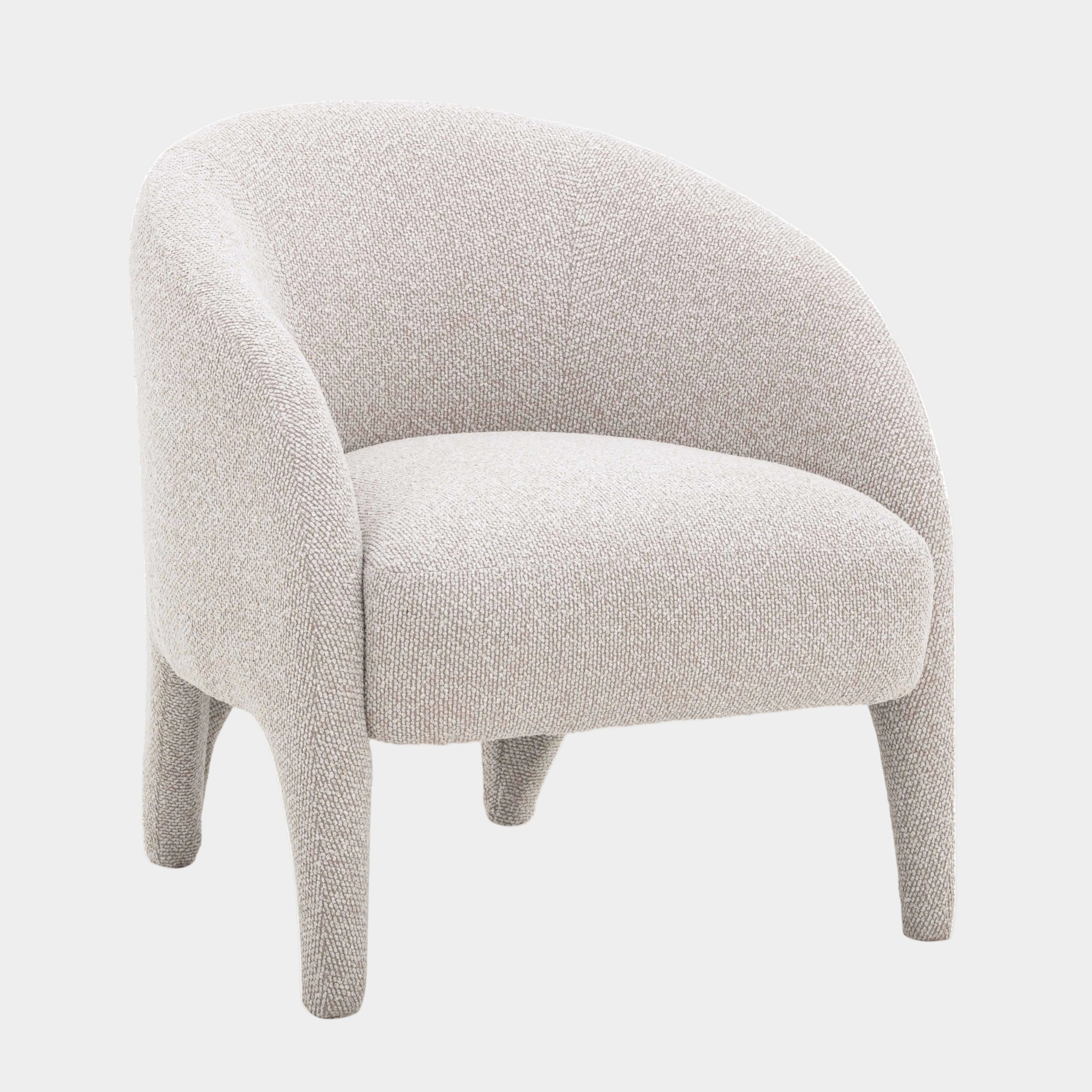 Kris Warm Grey Performance Boucle Accent Chair