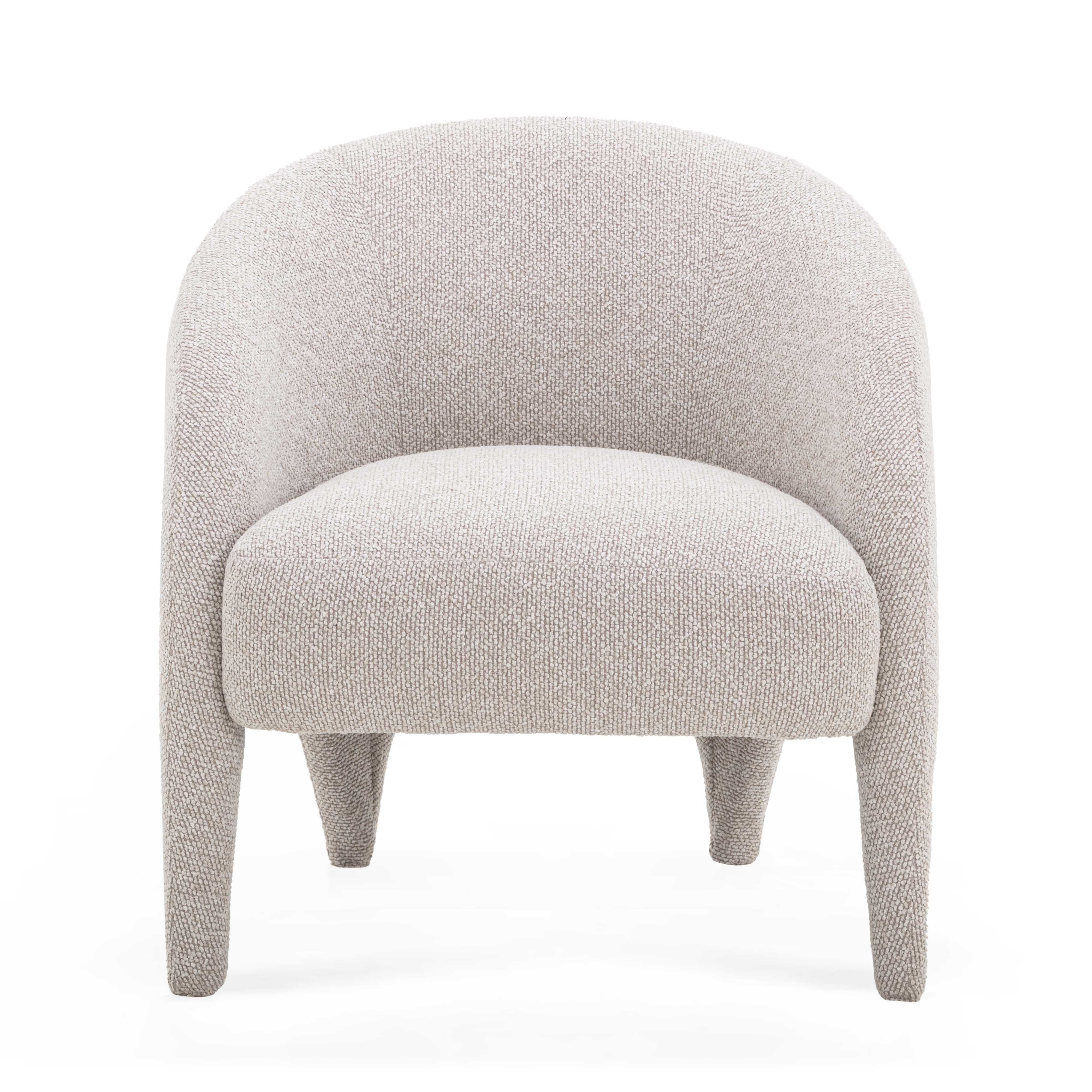Kris Warm Grey Performance Boucle Accent Chair