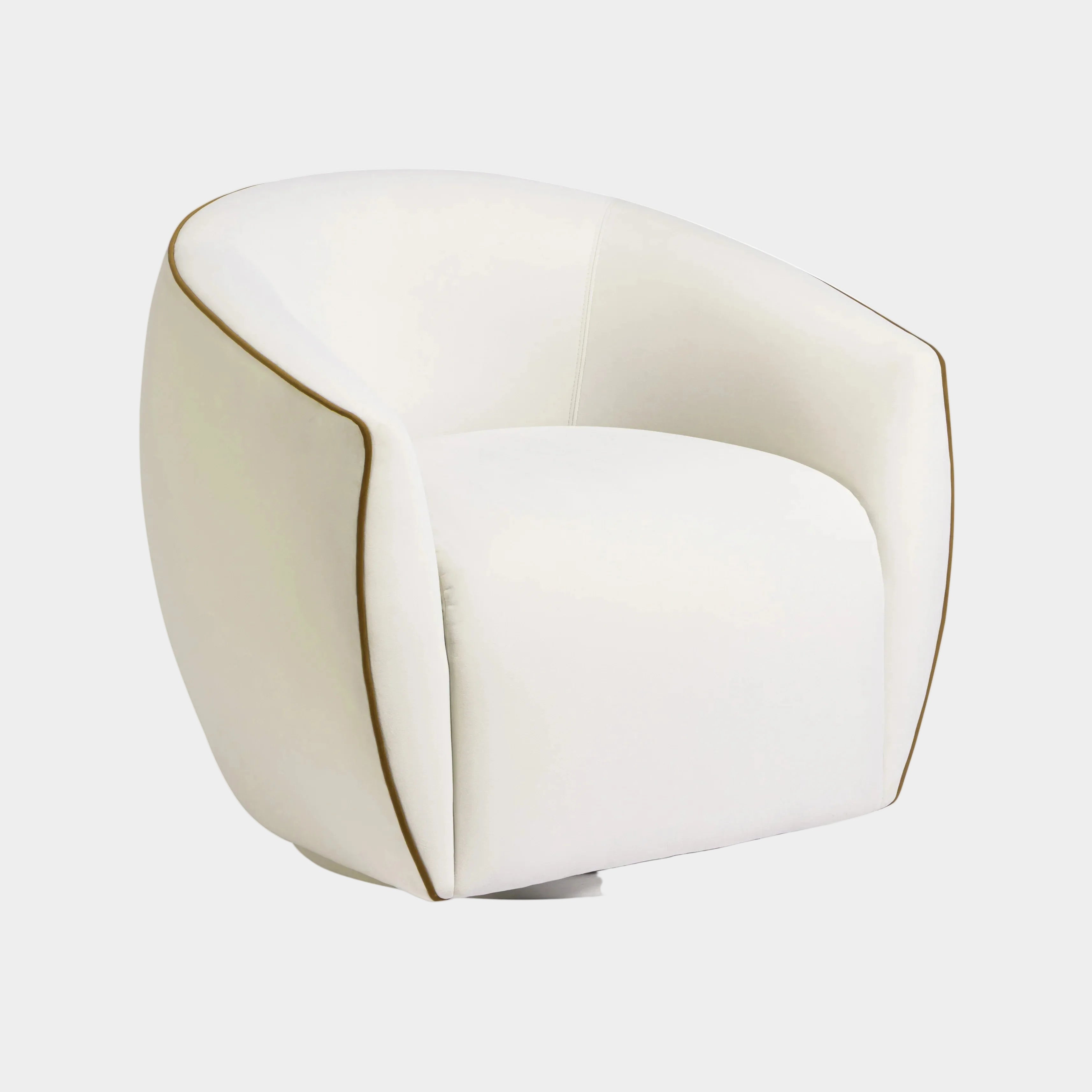 Jordan Contrast Piping Performance Velvet Swivel Accent Chair