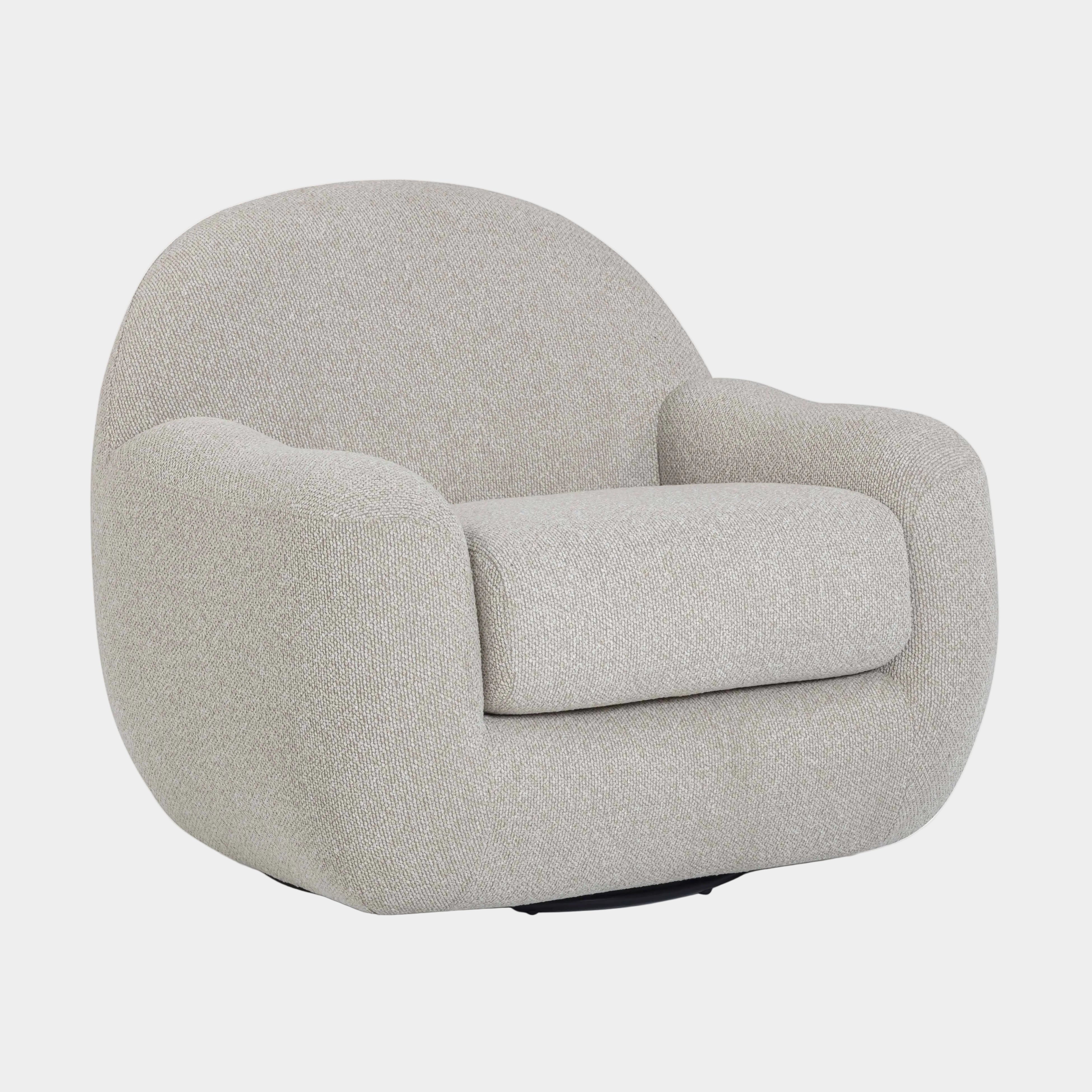Tiago Warm Grey Performance Boucle Swivel Accent Chair