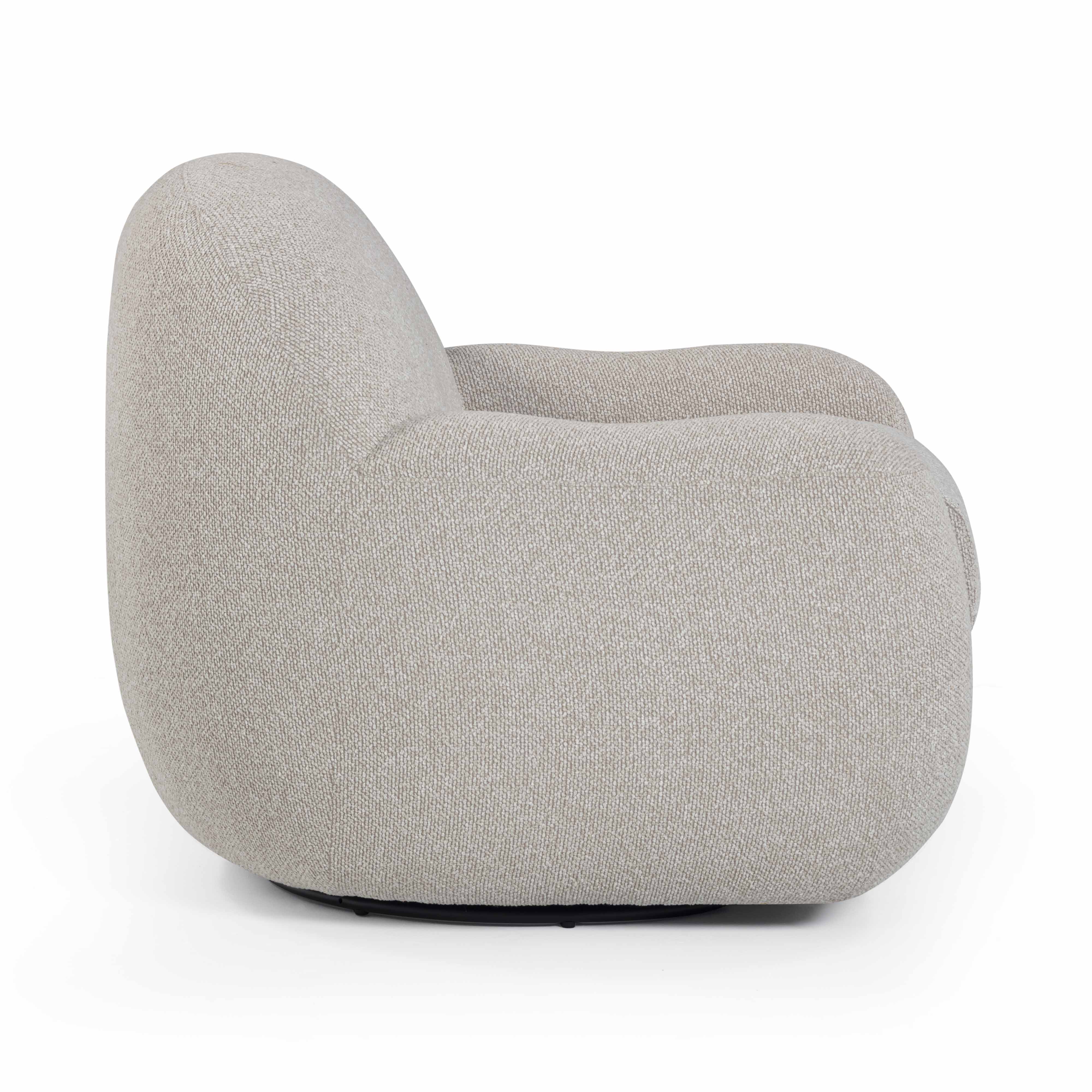Tiago Warm Grey Performance Boucle Swivel Accent Chair