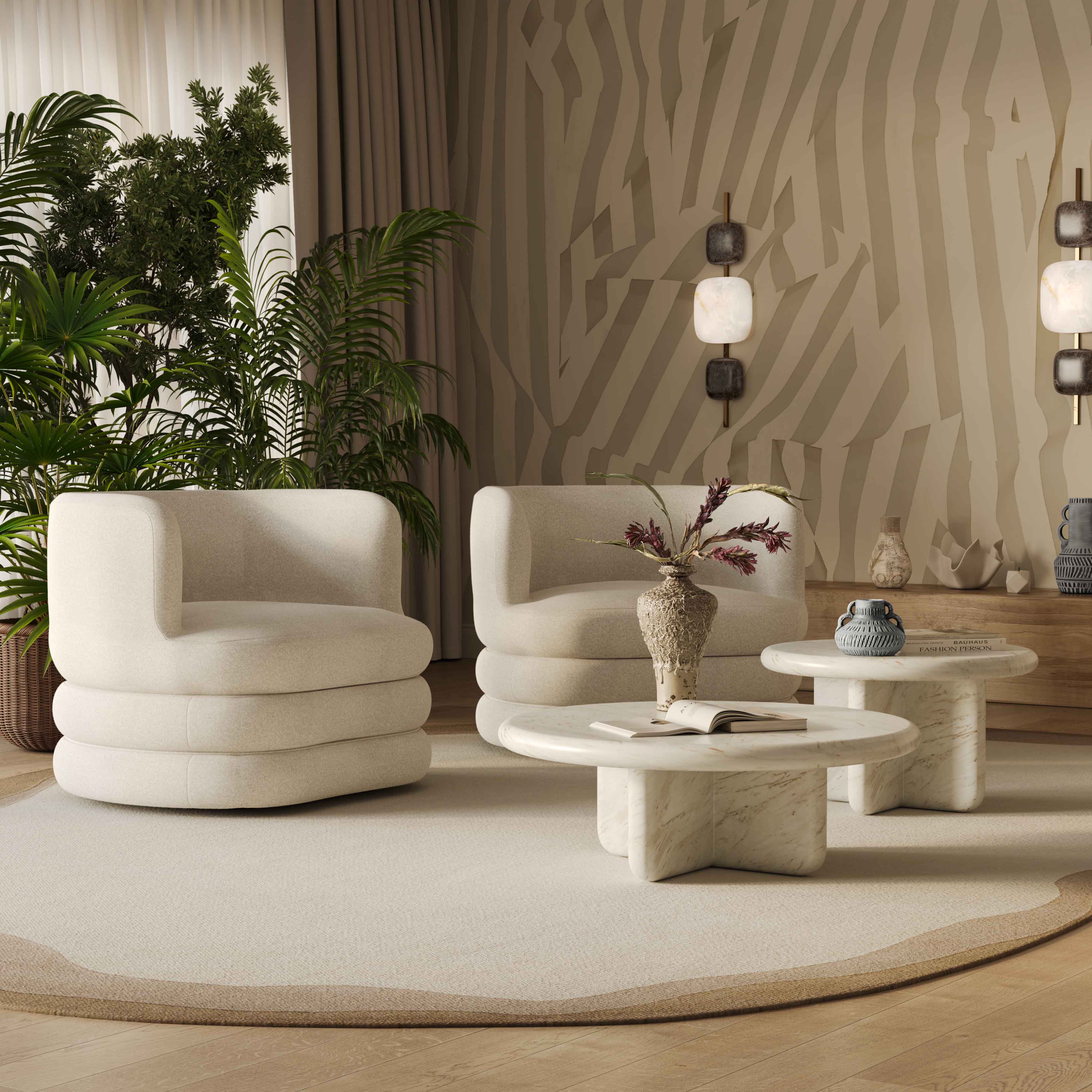 Astor Performance Faux Mohair Swivel Hotel Lounge Chair