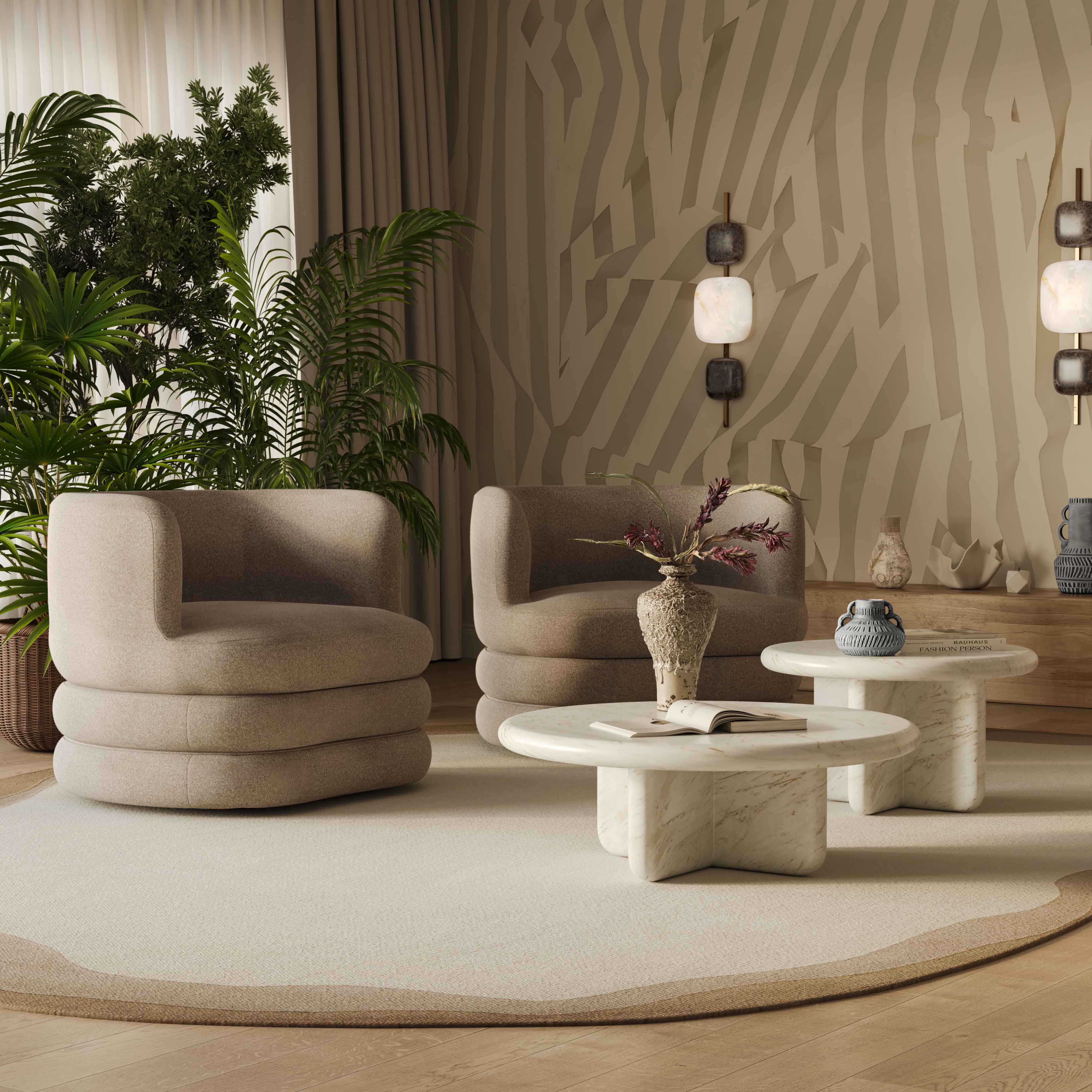 Astor Performance Faux Mohair Swivel Hotel Lounge Chair