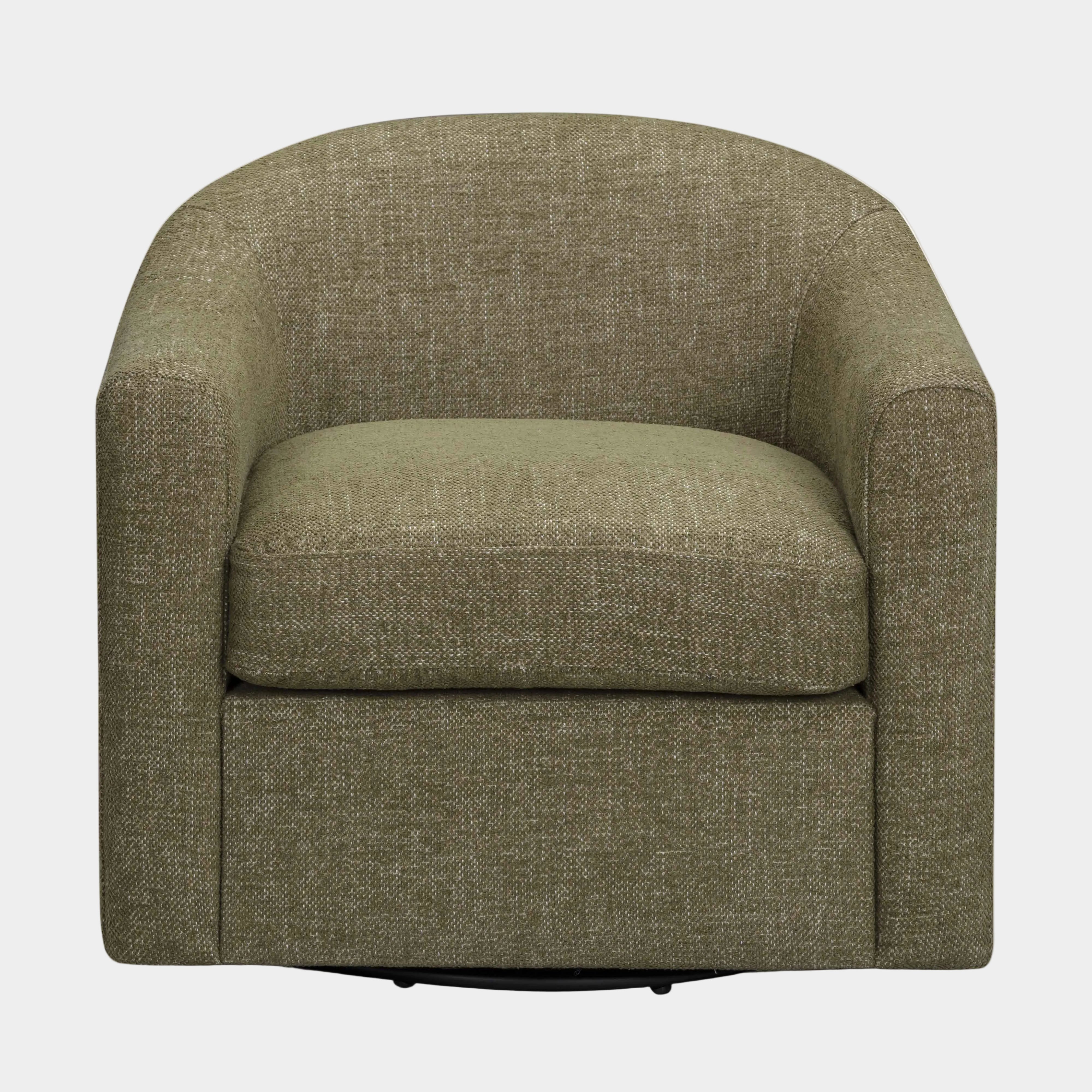 Thao Contract-Grade Basketweave Fabric Swivel Accent Chair