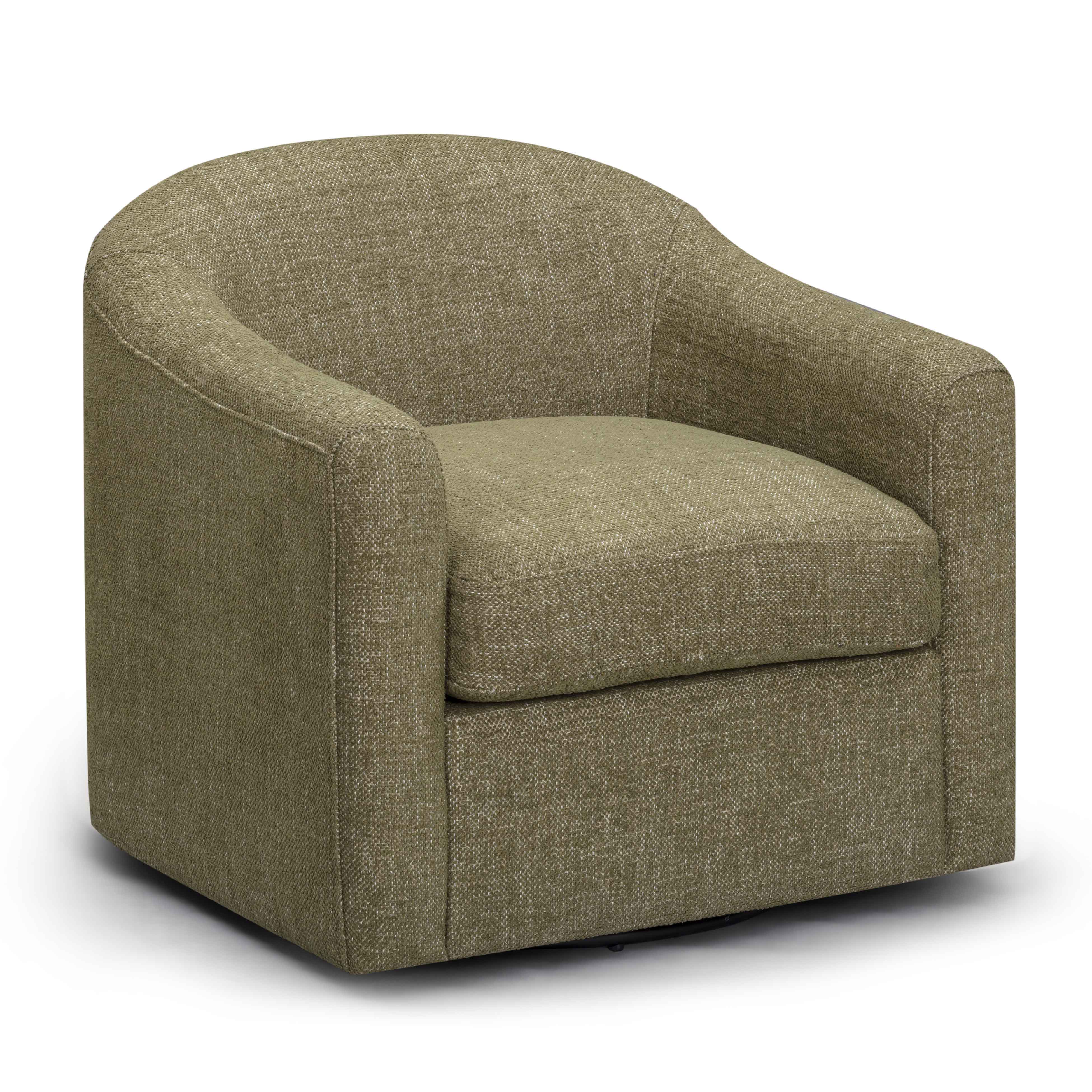 Thao Contract-Grade Basketweave Fabric Swivel Accent Chair