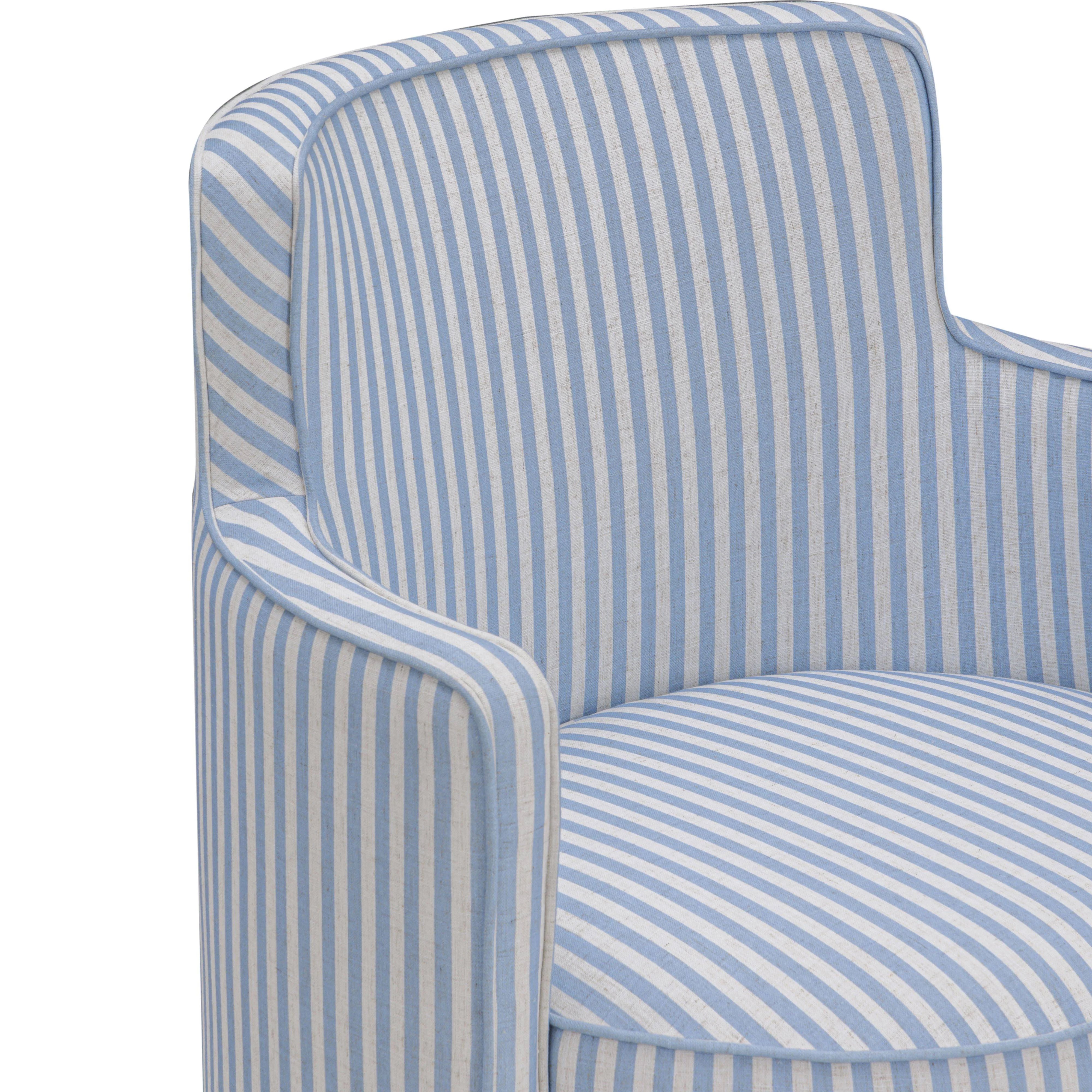 Passe Striped Linen Swivel Chair