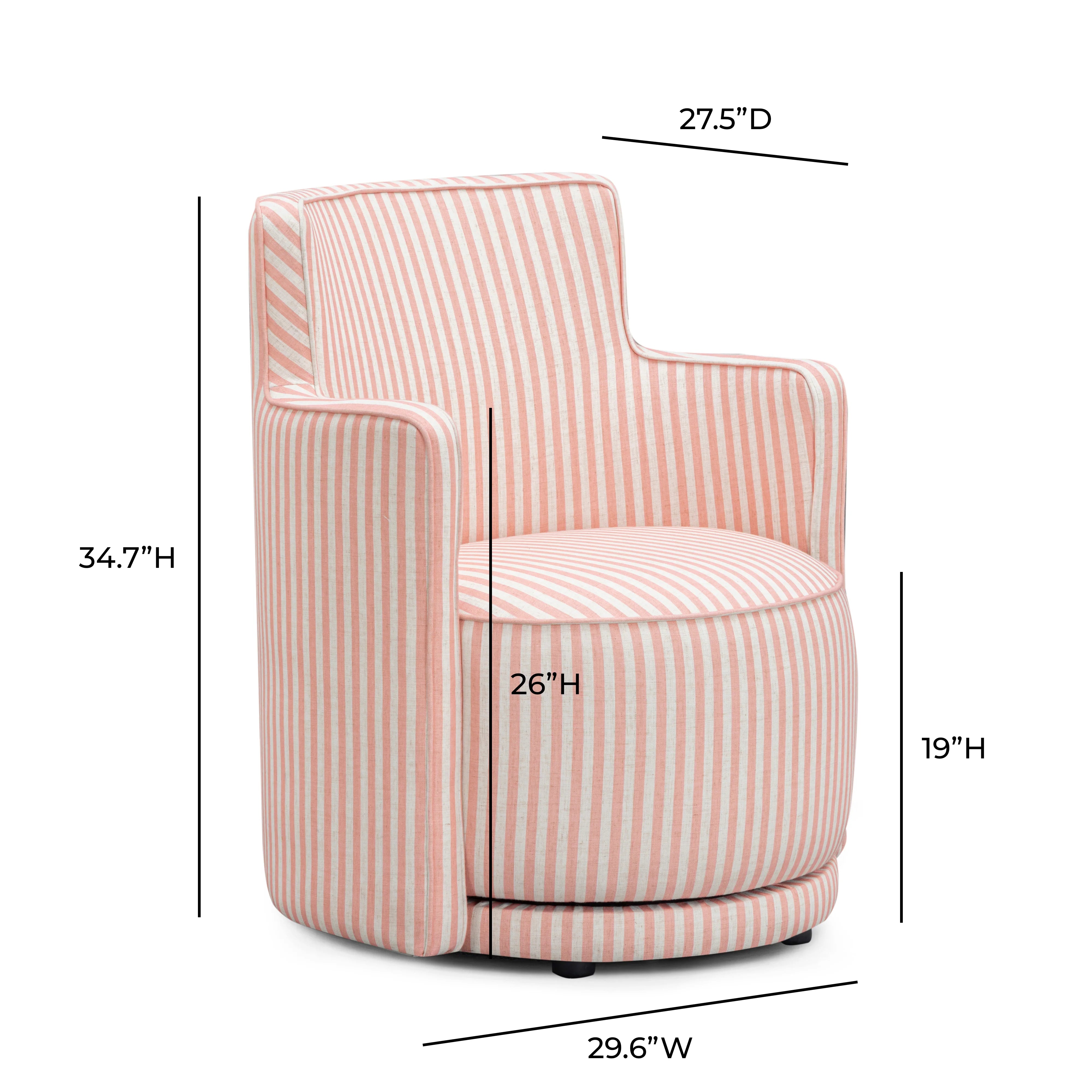 Passe Striped Linen Swivel Chair