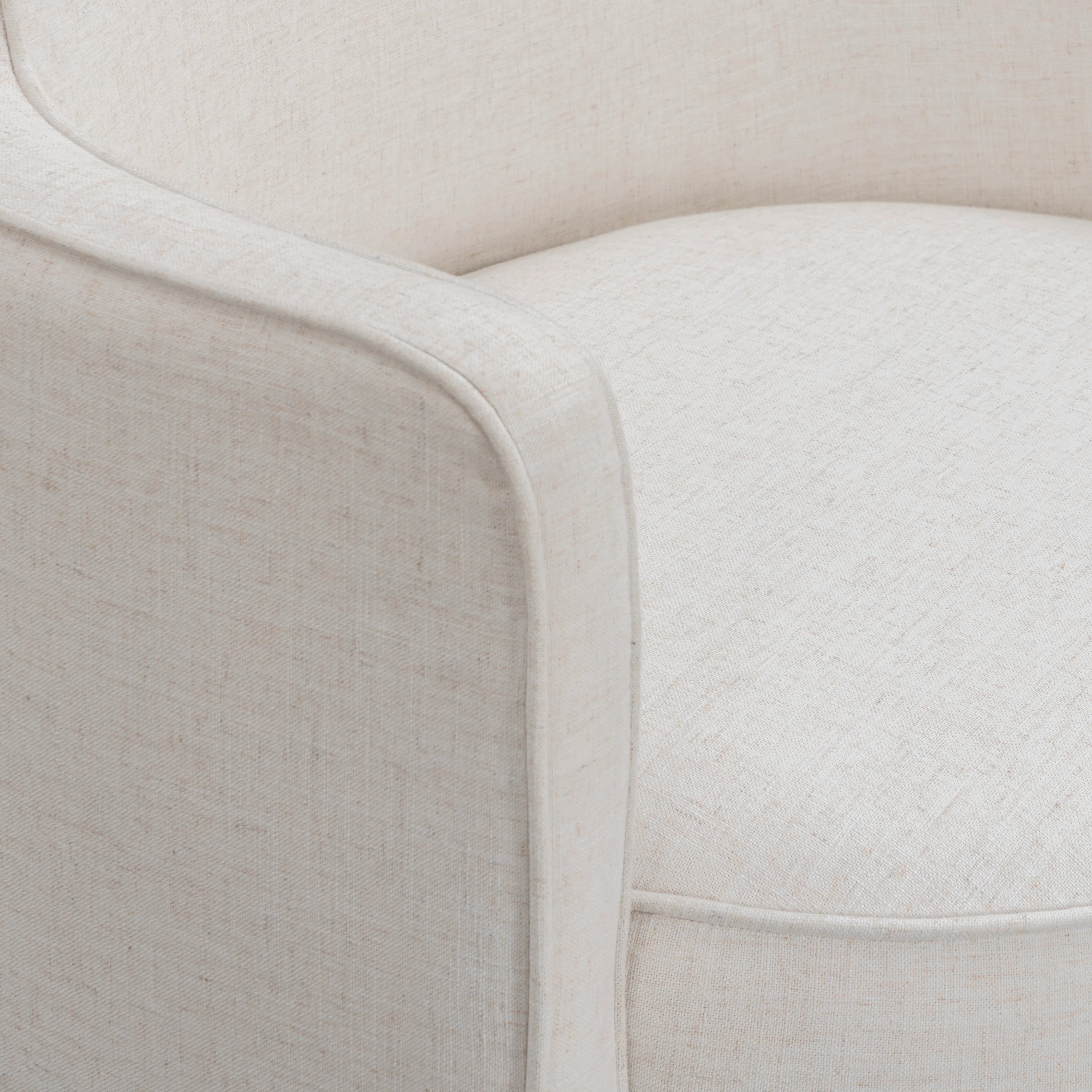Passe Cream Upcycled Performance Linen Swivel Chair