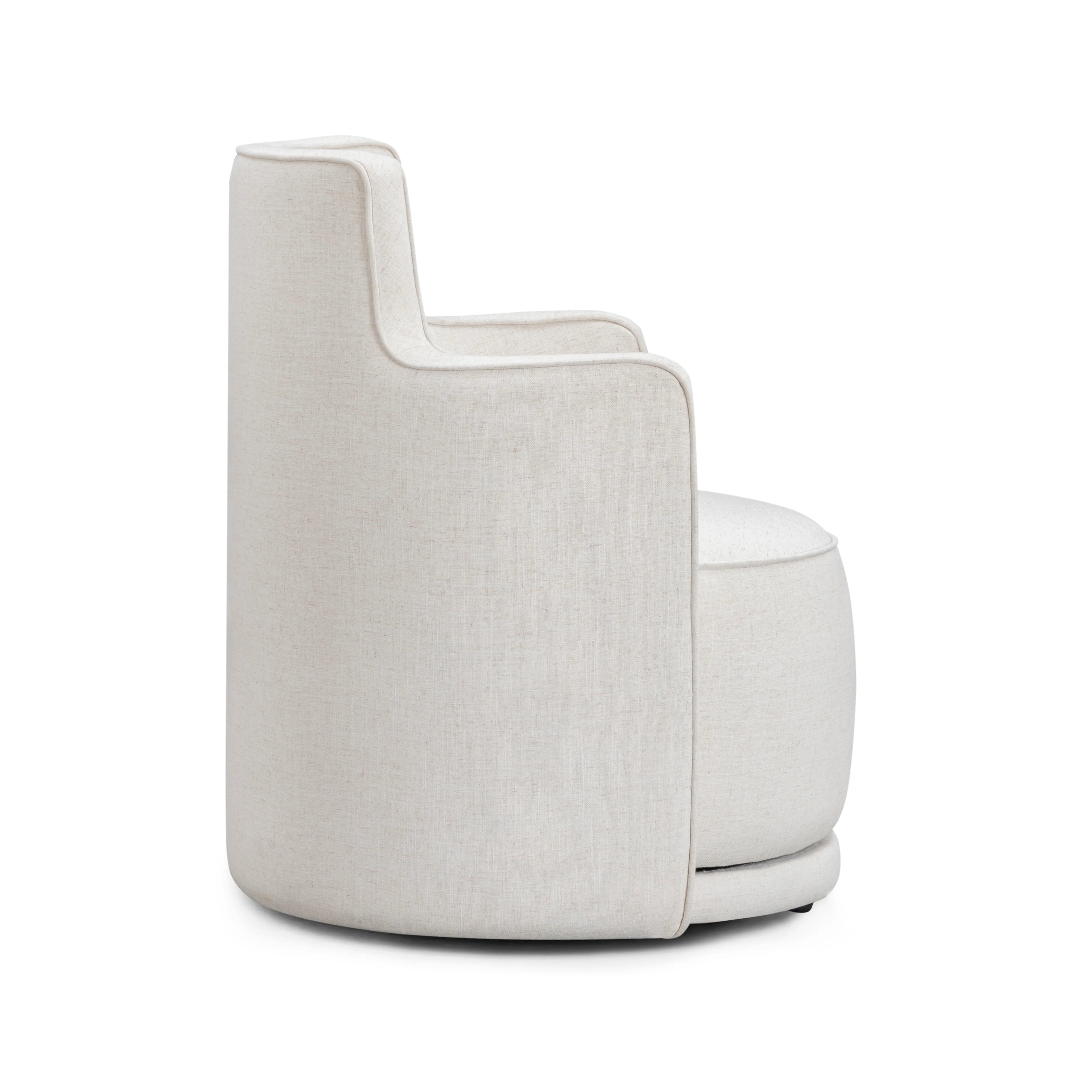 Passe Cream Upcycled Performance Linen Swivel Chair