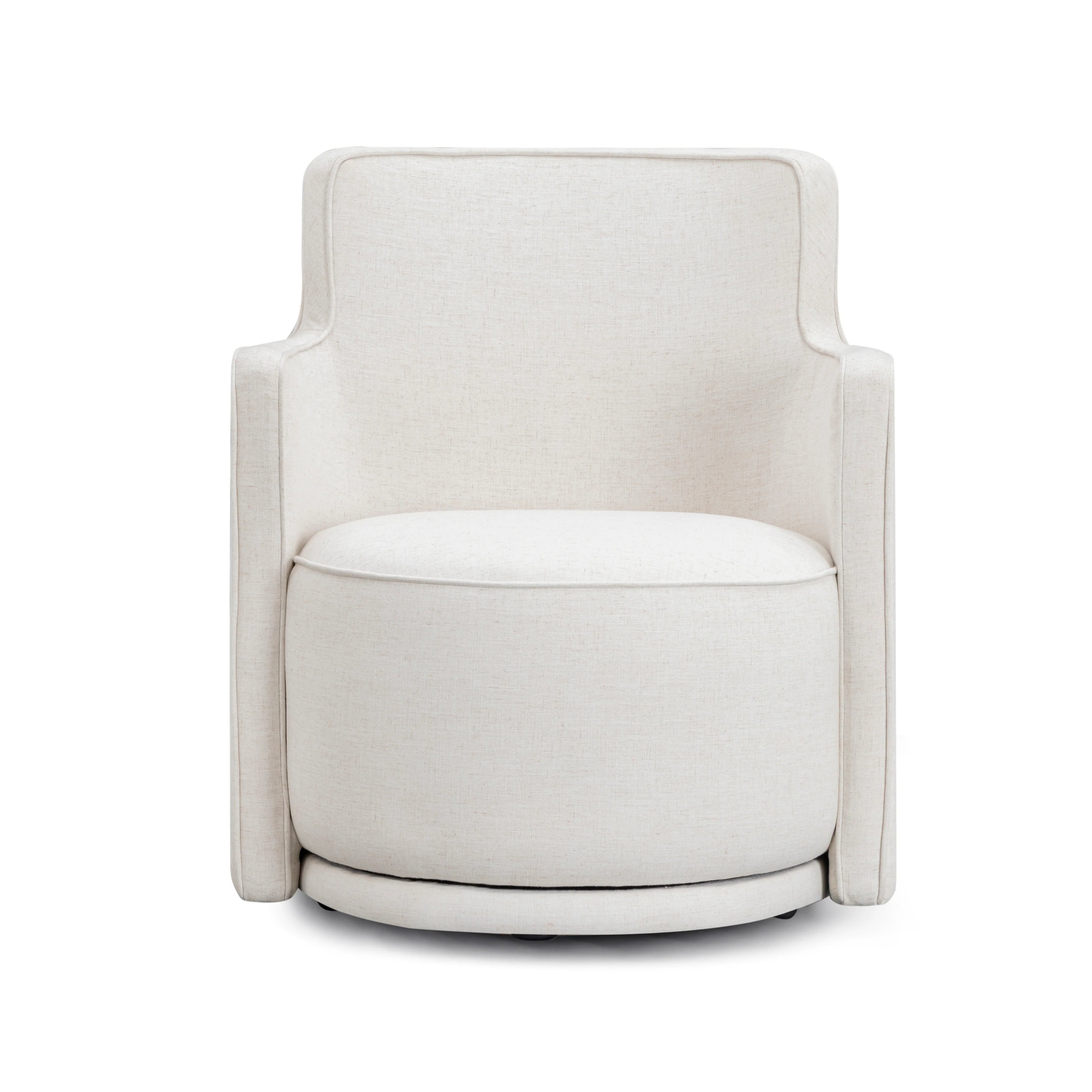 Passe Cream Upcycled Performance Linen Swivel Chair
