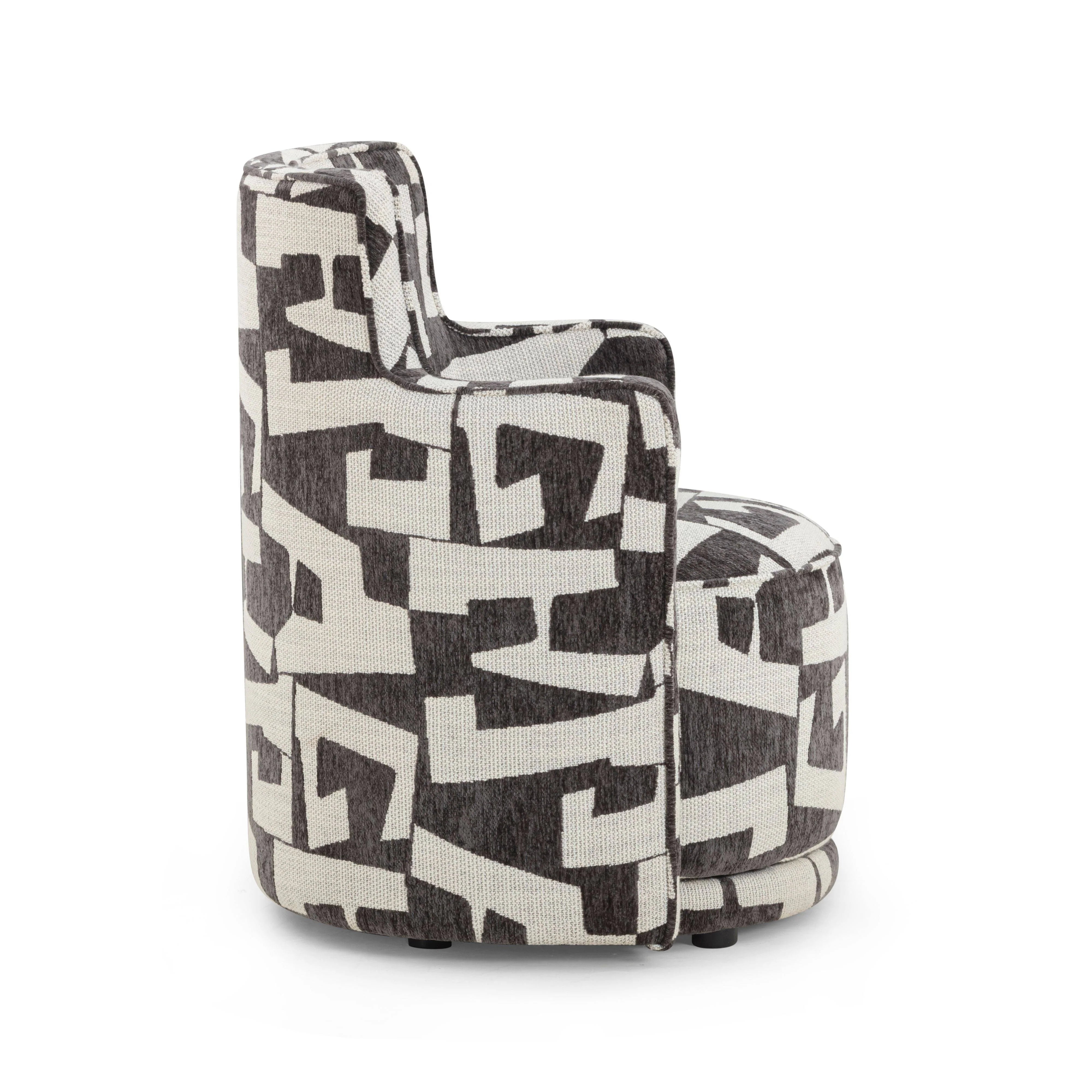 Passe Black Performance Jacquard Swivel Chair