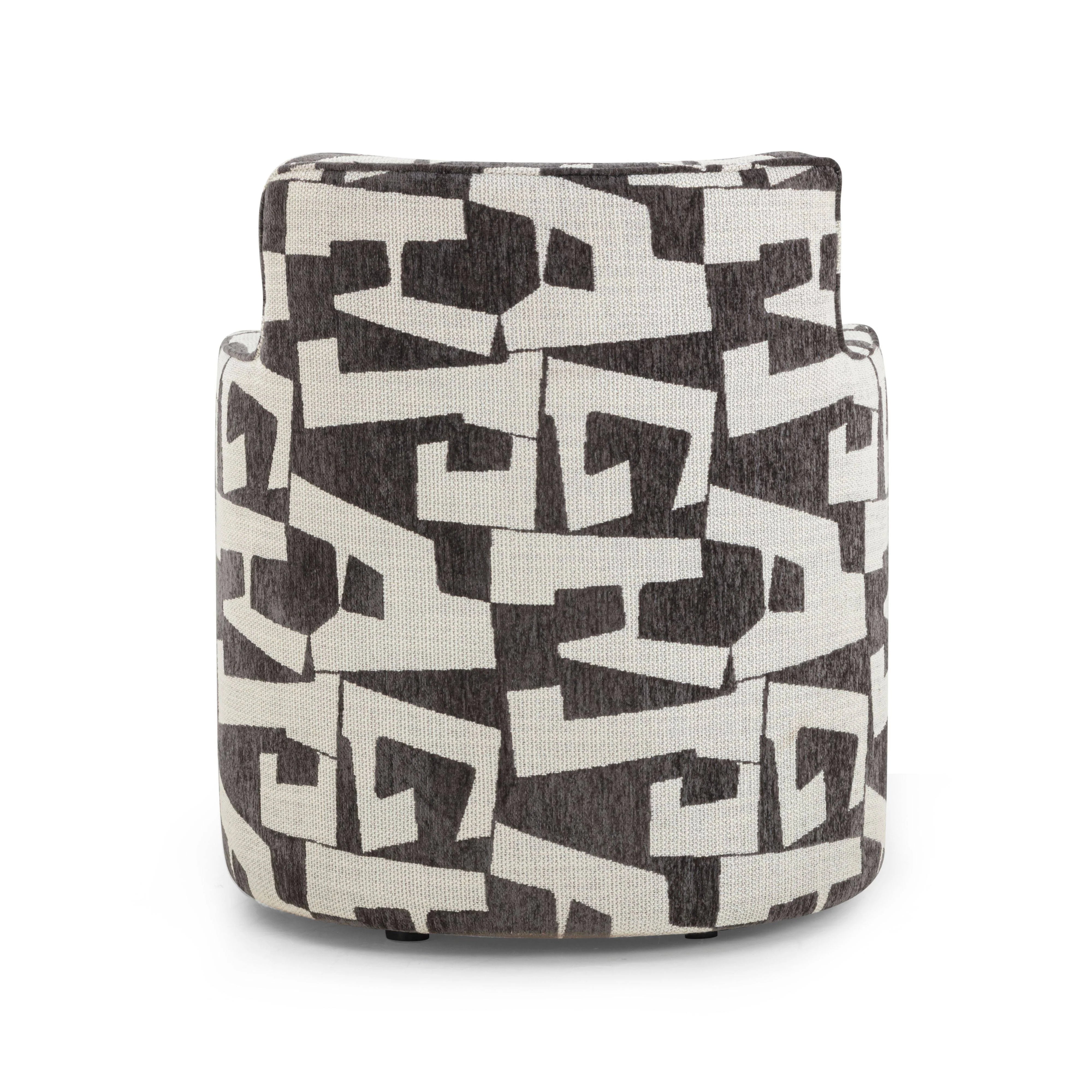 Passe Black Performance Jacquard Swivel Chair