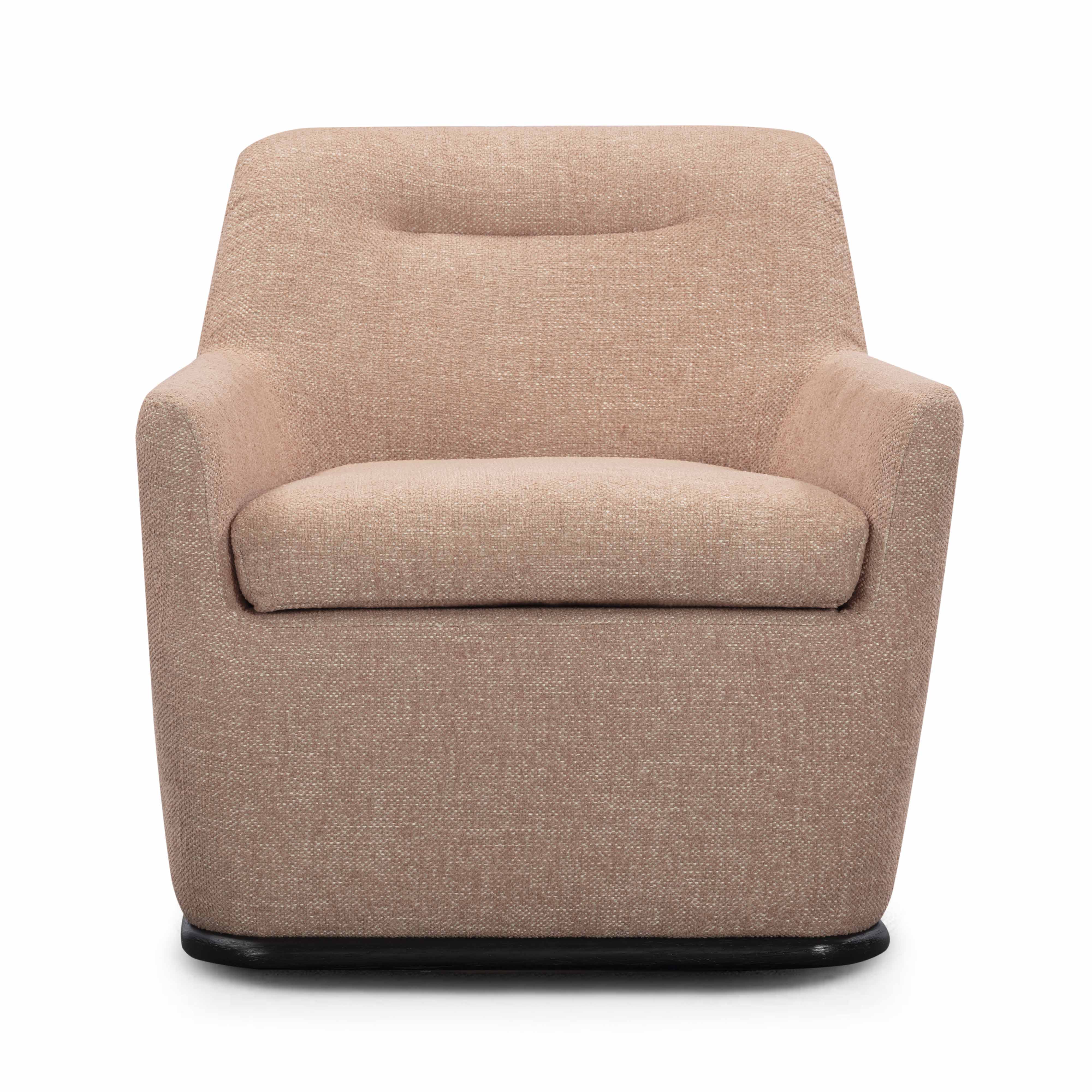 Mado Peach Textured Contract-Grade Fabric Swivel Accent Chair