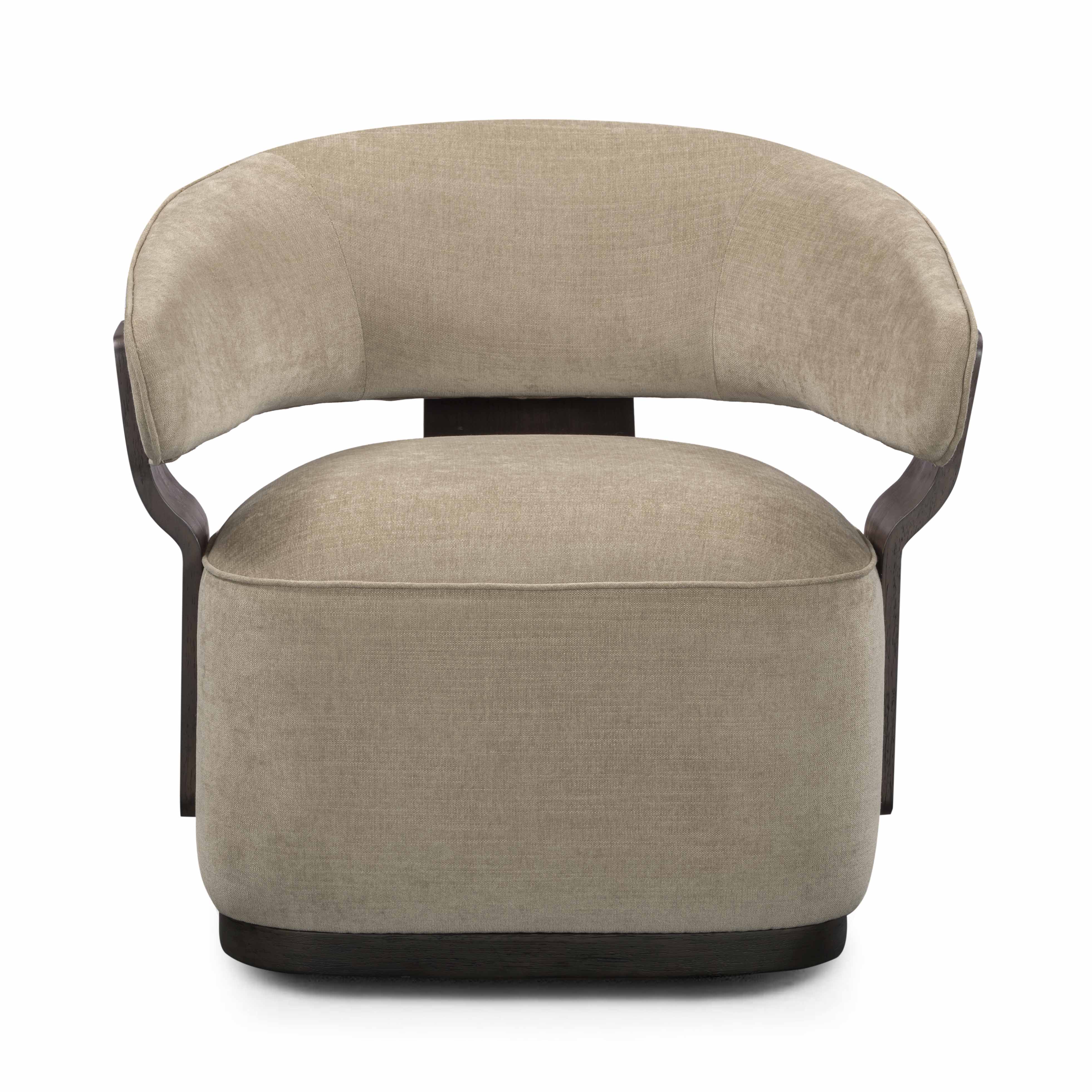 Madison Linen Performance Chenille Swivel Accent Chair