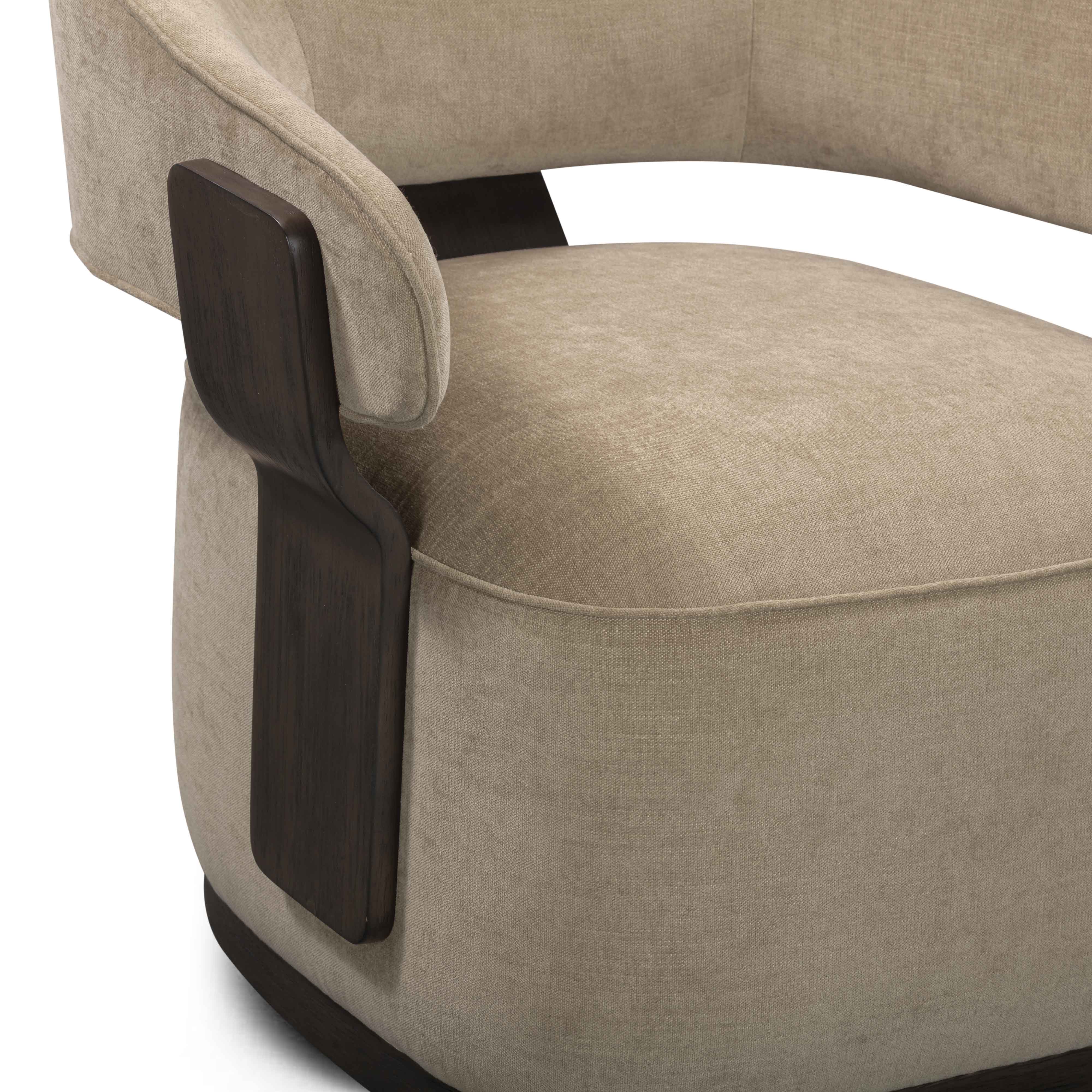 Madison Linen Performance Chenille Swivel Accent Chair