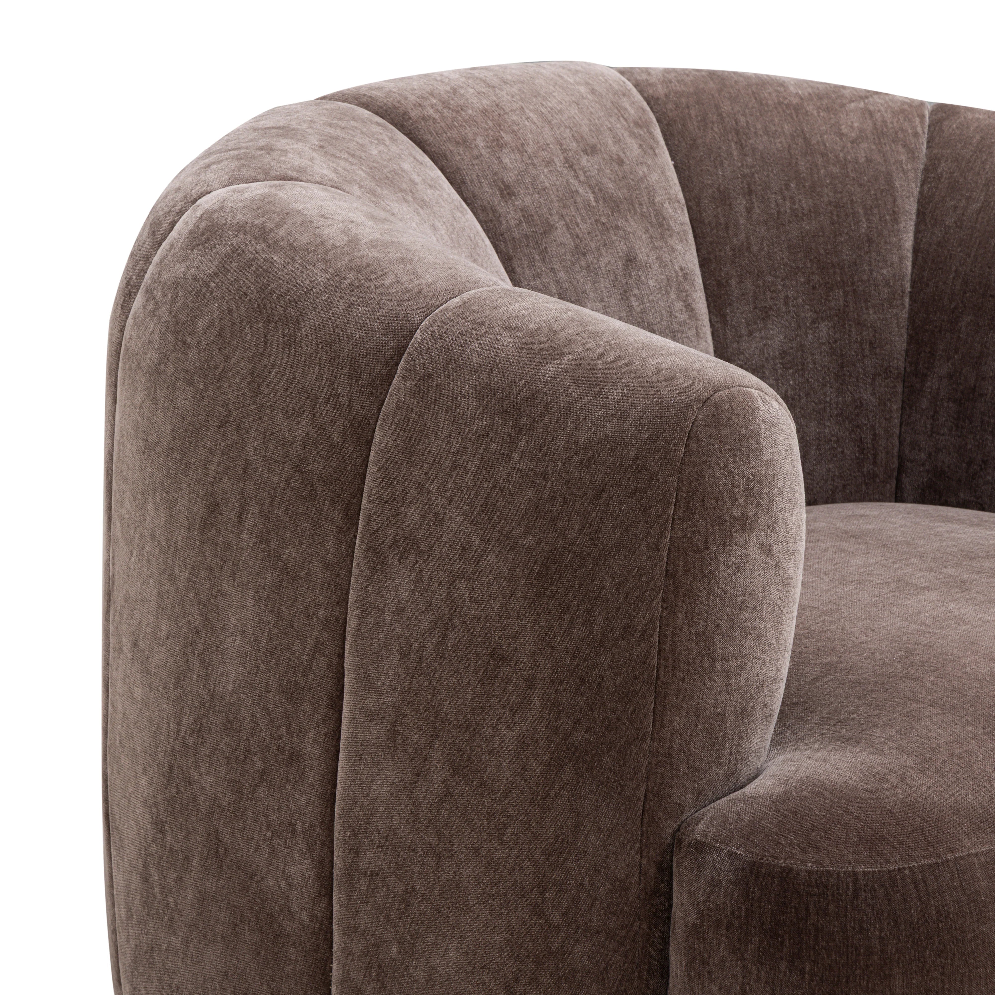 Jasmine Upcycled Contract-Grade Basketweave Fabric Swivel Accent Chair