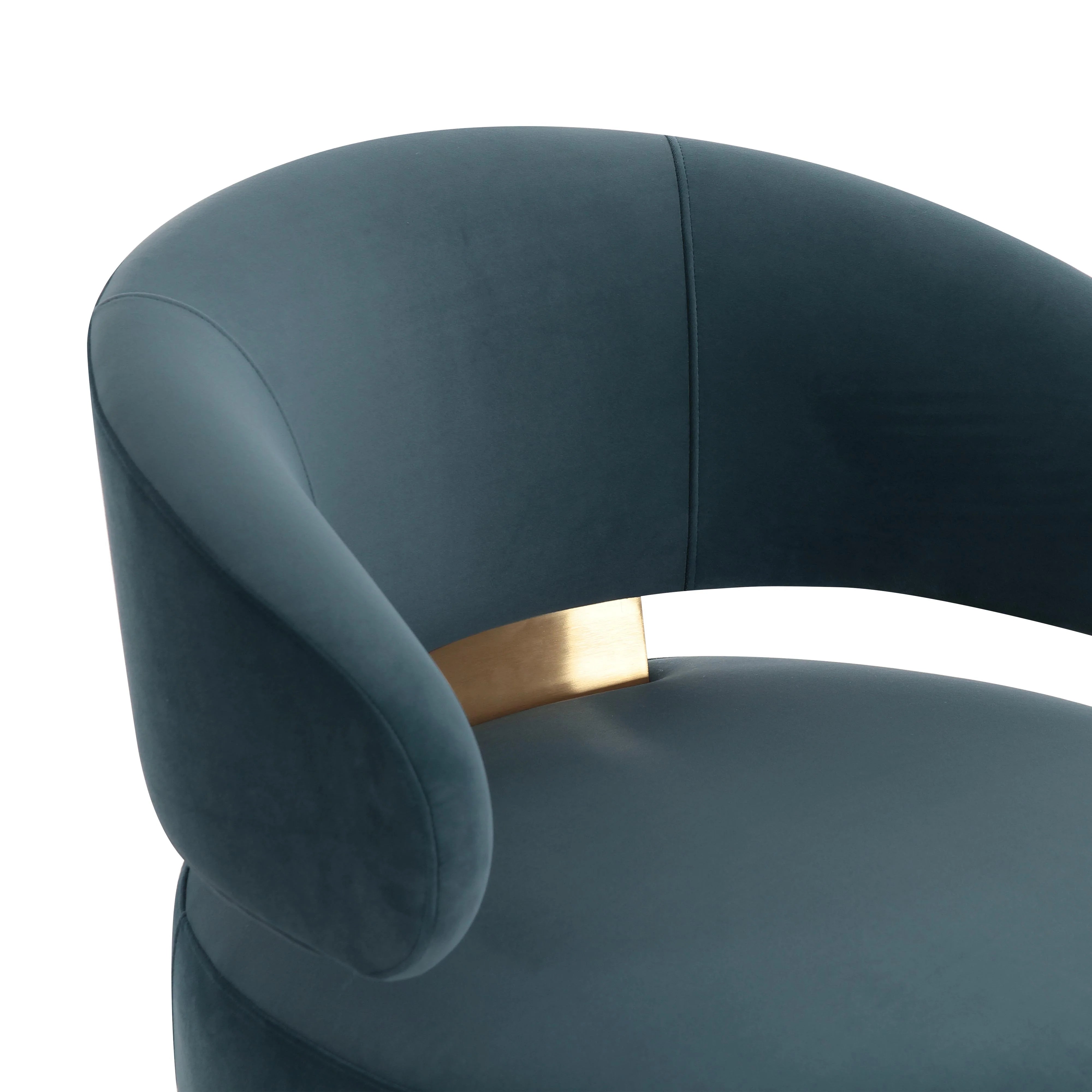 Austin Dark Teal Performance Velvet Swivel Accent Chair