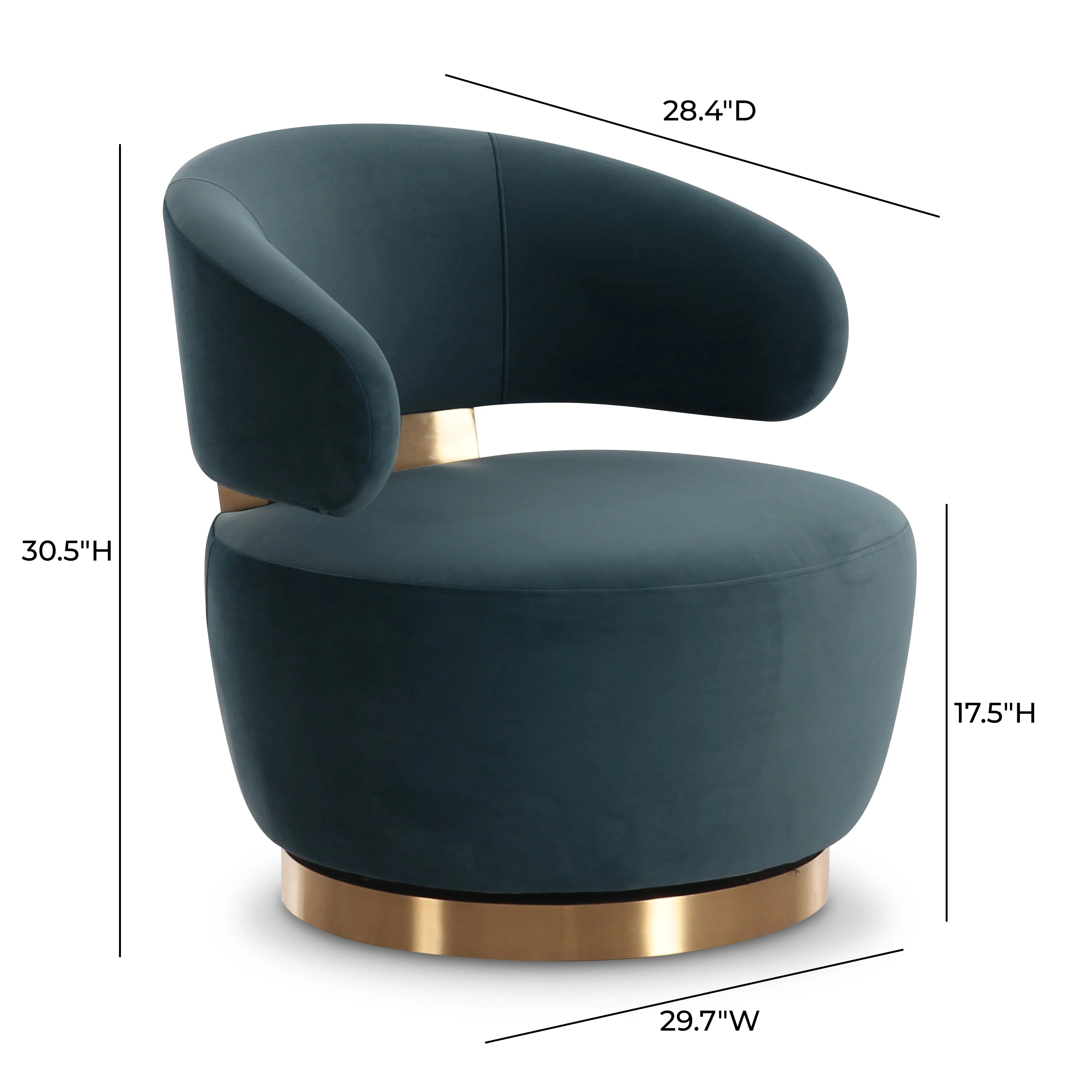 Austin Dark Teal Performance Velvet Swivel Accent Chair