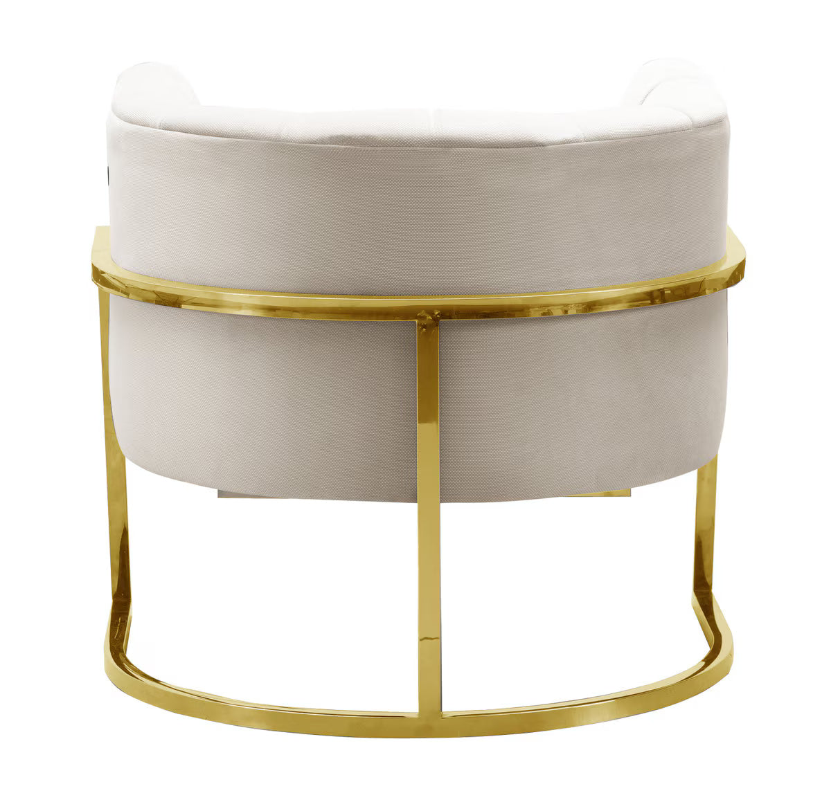 Chaise Magnolia à pois crème avec base dorée