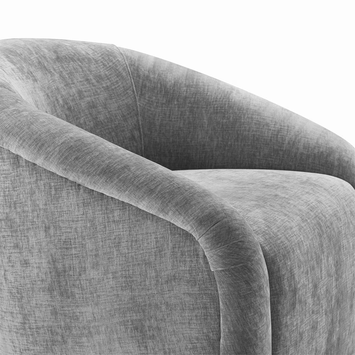 Ensemble chaise et pouf en chenille gris Boboli