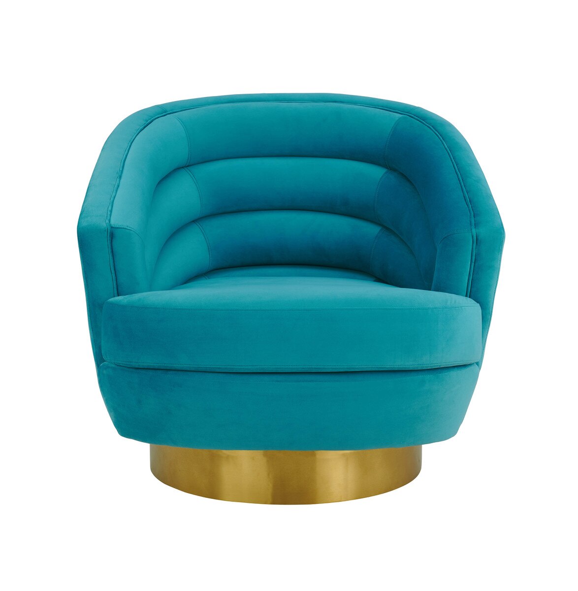 Chaise pivotante en velours bleu Canyon